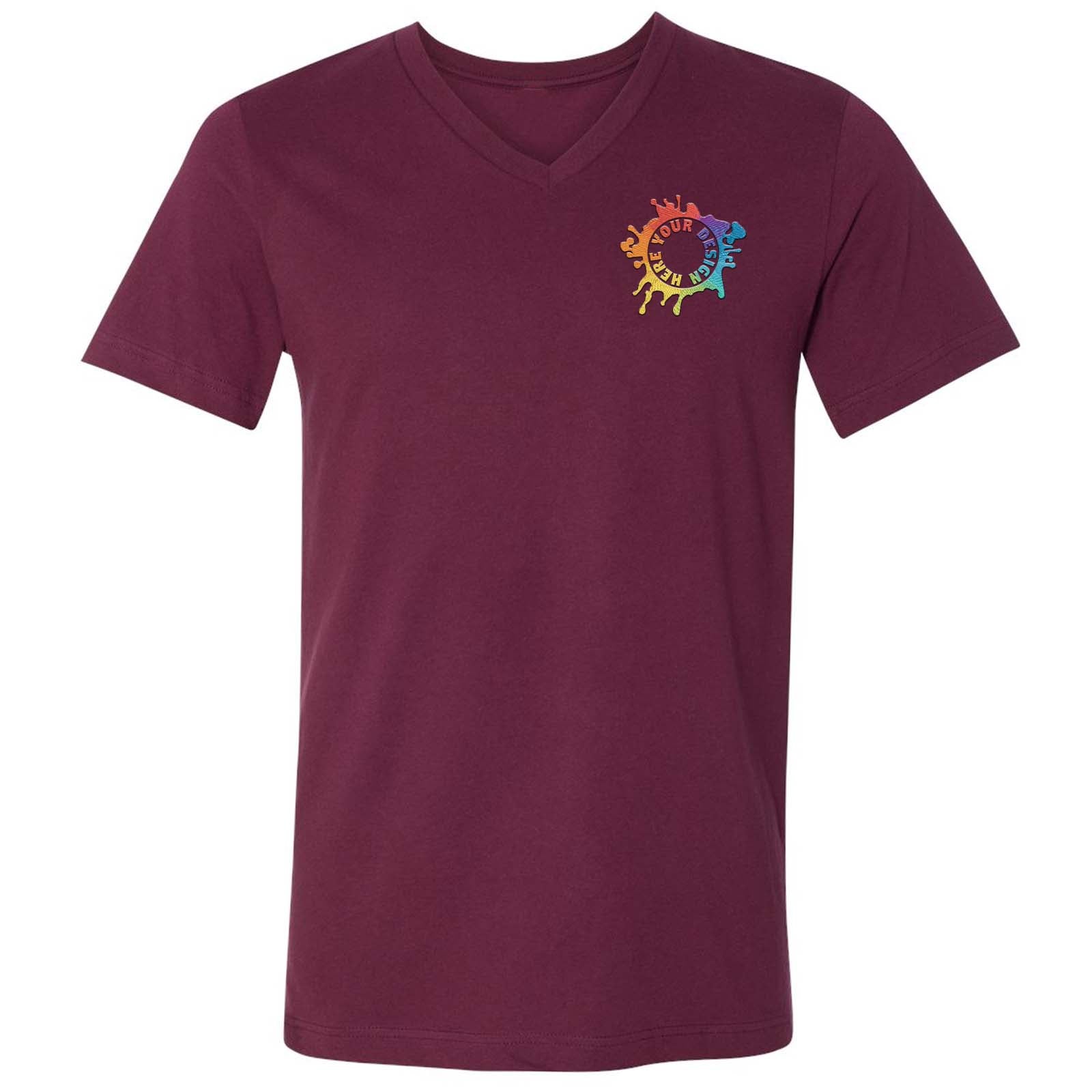 Mato & Hash 100% Cotton Unisex V Neck T Shirt Embroidery - Mato & Hash