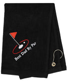 Mato & Hash Golf Towel "Best Dad by Par" Design Embroidery - Mato & Hash
