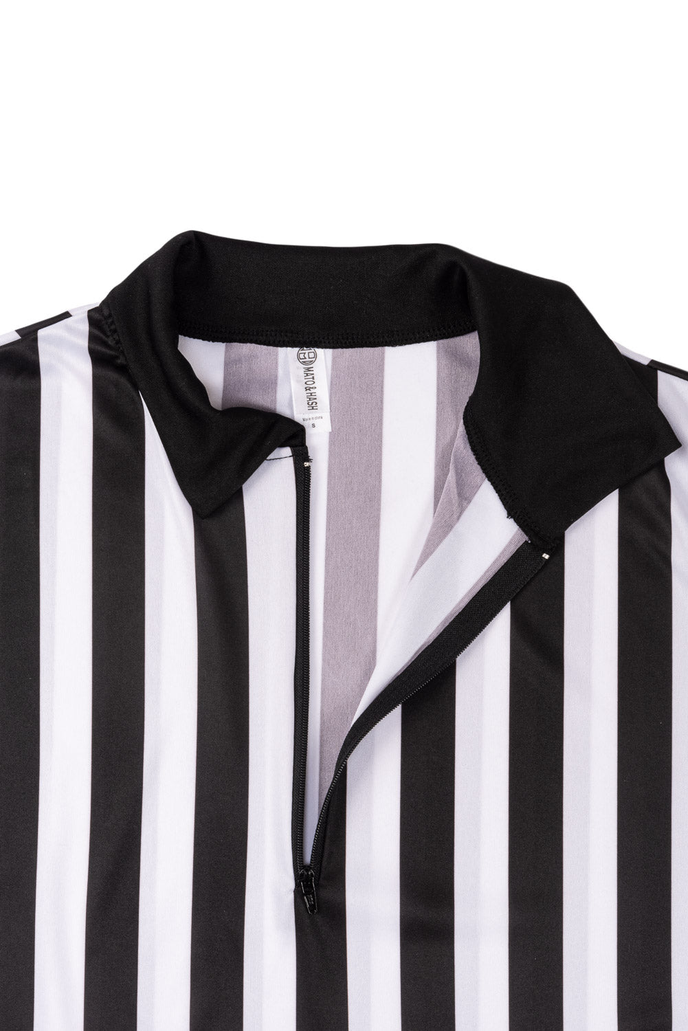 Mato & Hash Men's 1/4 Zip Referee Shirts for Waiters or Bartenders Ref Costume - Mato & Hash