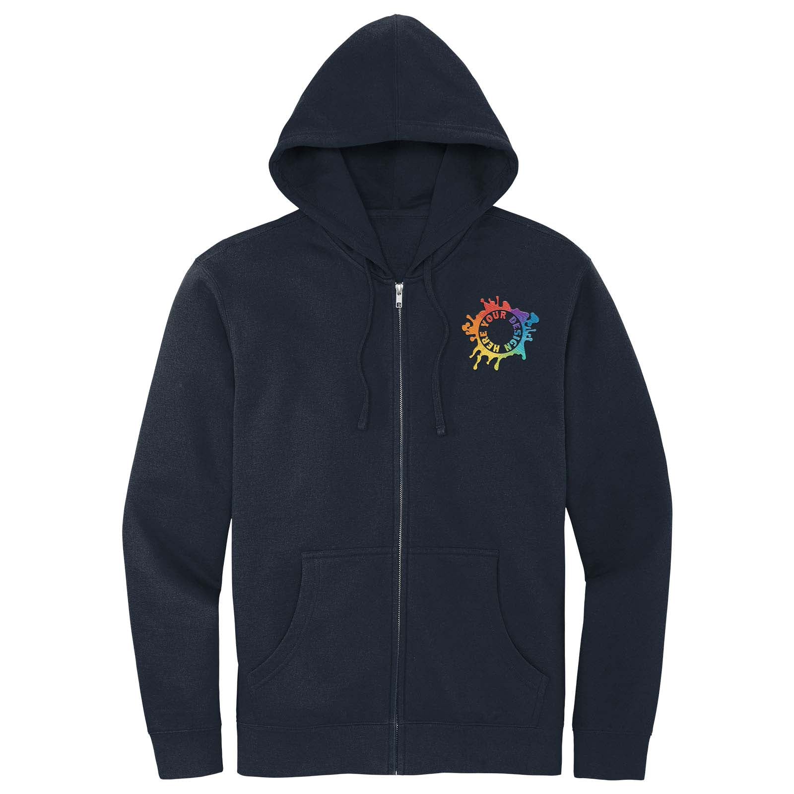Mato & Hash Men's Cotton/Polyester Fleece Full-Zip Hooded Sweatshirt Embroidery - Mato & Hash