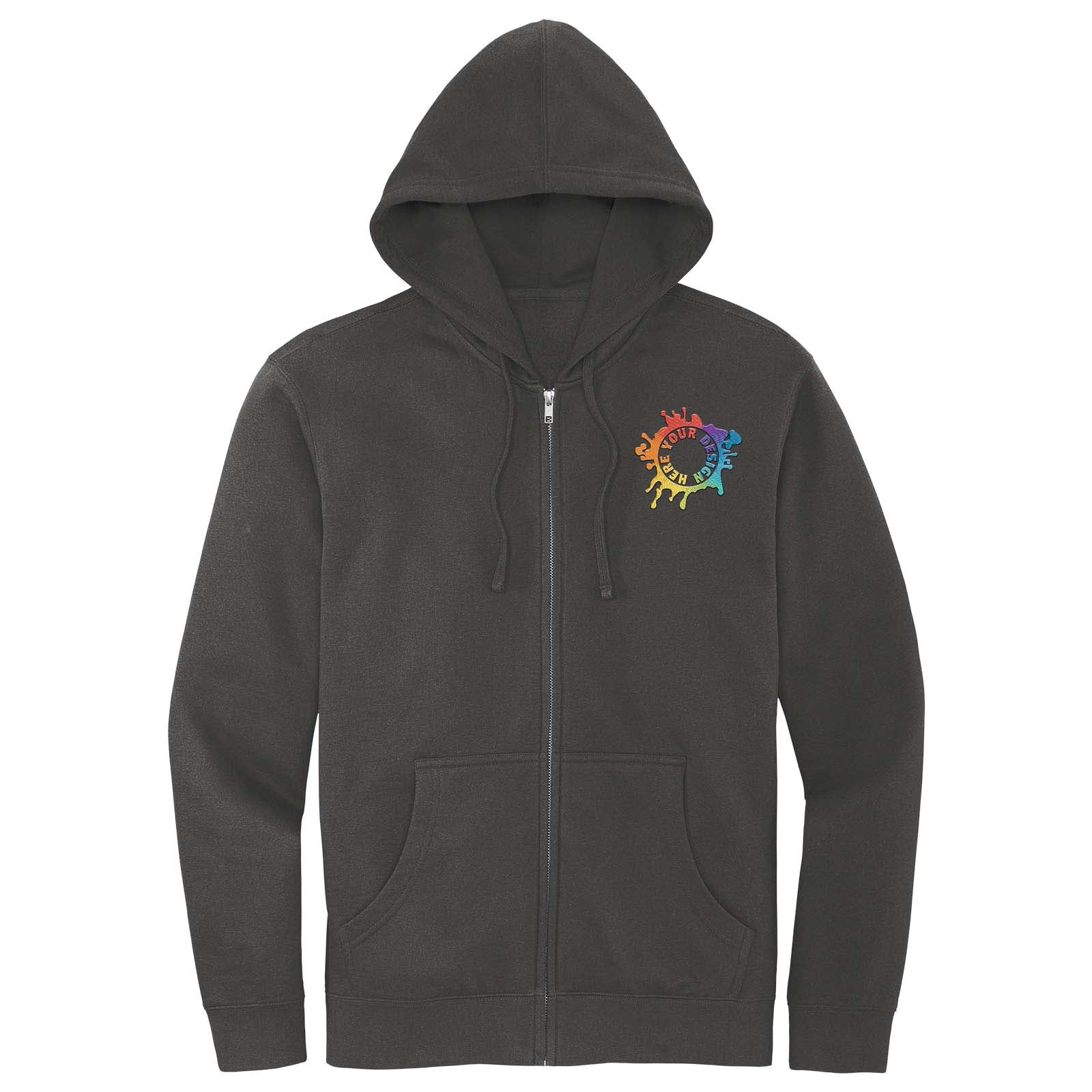 Mato & Hash Men's Cotton/Polyester Fleece Full-Zip Hooded Sweatshirt Embroidery - Mato & Hash