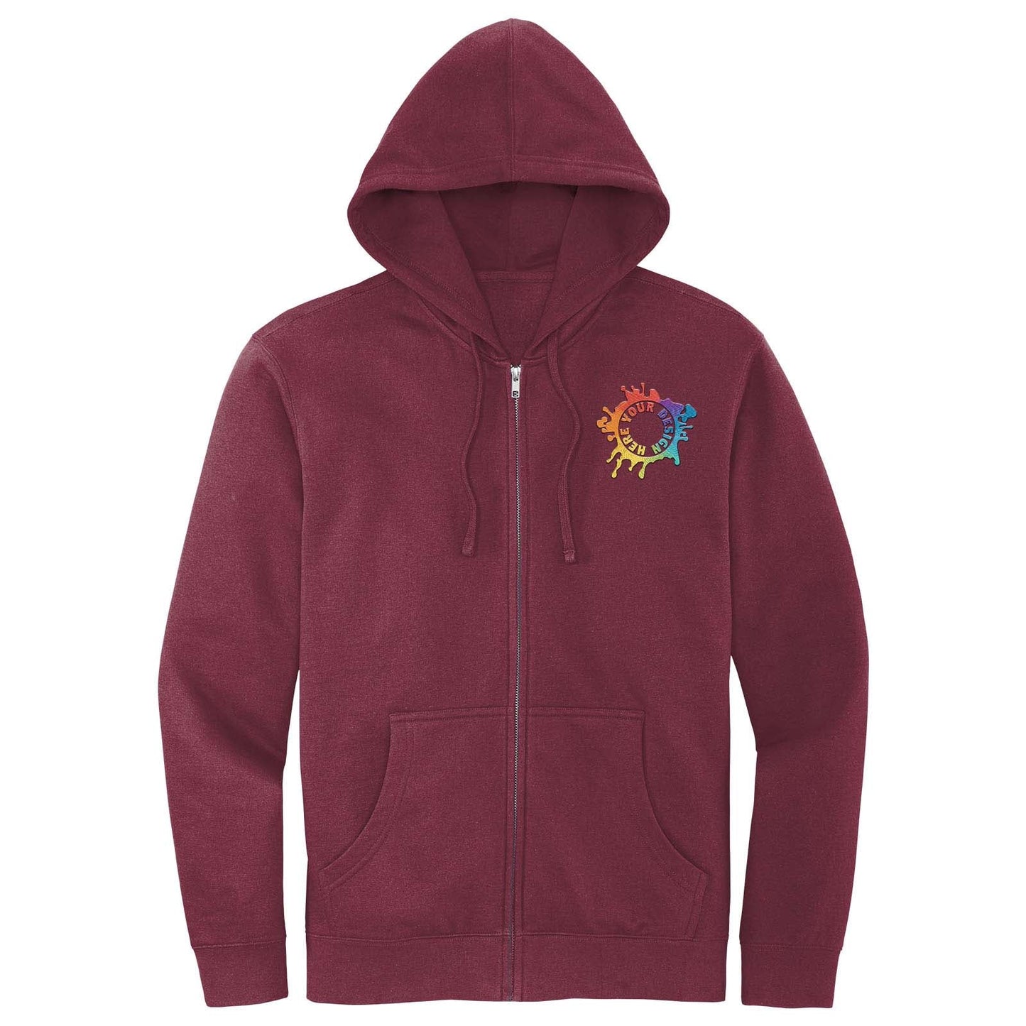 Mato & Hash Men's Cotton/Polyester Fleece Full-Zip Hooded Sweatshirt Embroidery - Mato & Hash