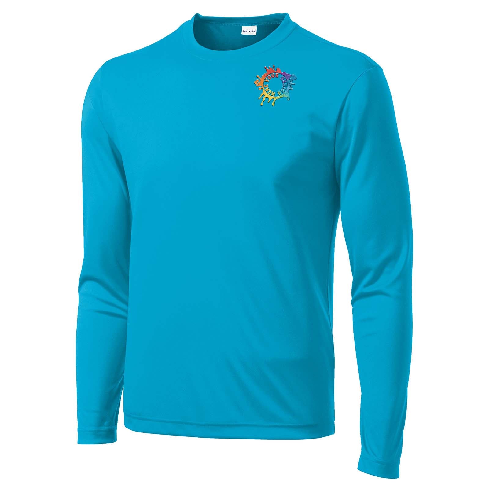 Mato & Hash Men's Performance Polyester Long Sleeve T-Shirt Embroidery - Mato & Hash