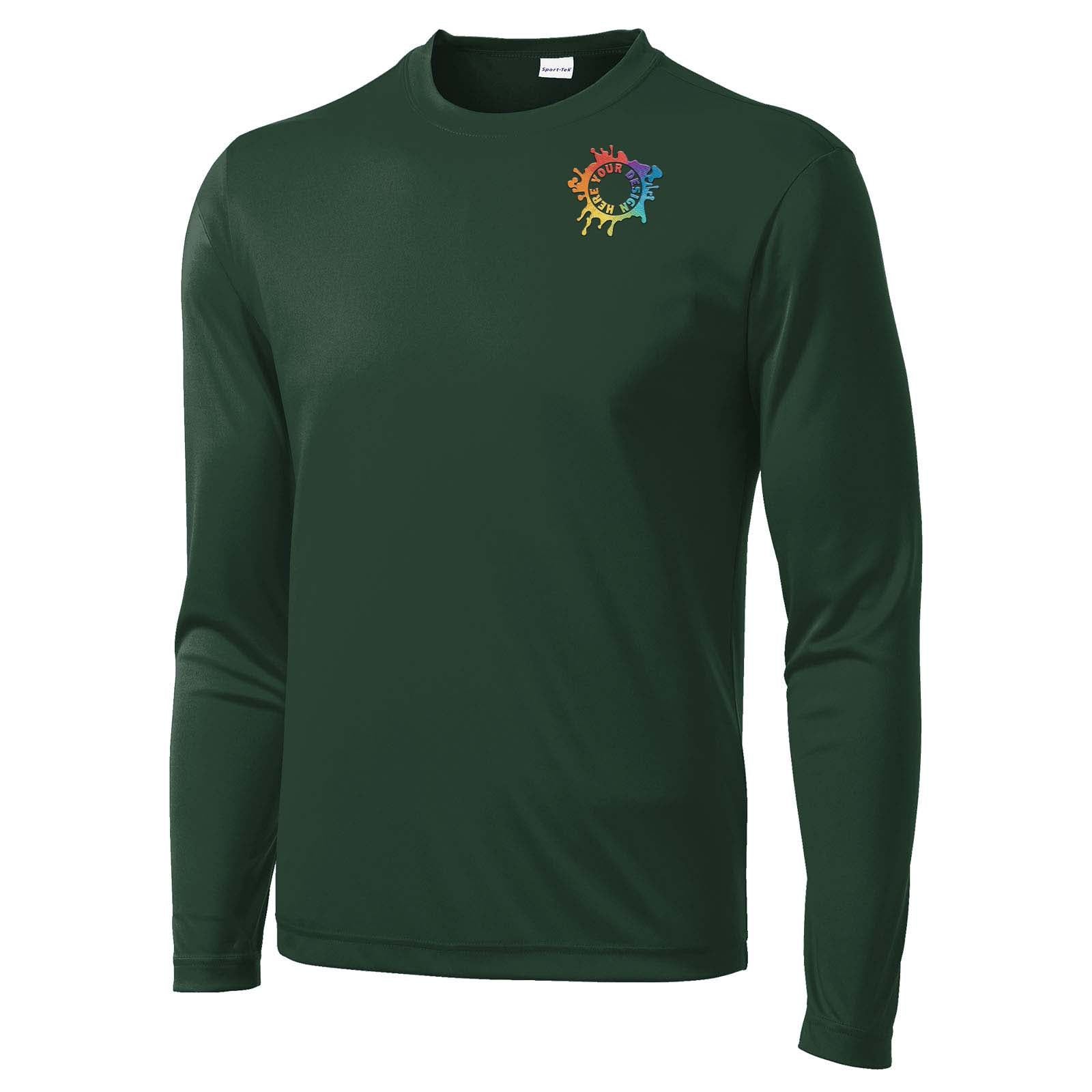 Mato & Hash Men's Performance Polyester Long Sleeve T-Shirt Embroidery - Mato & Hash