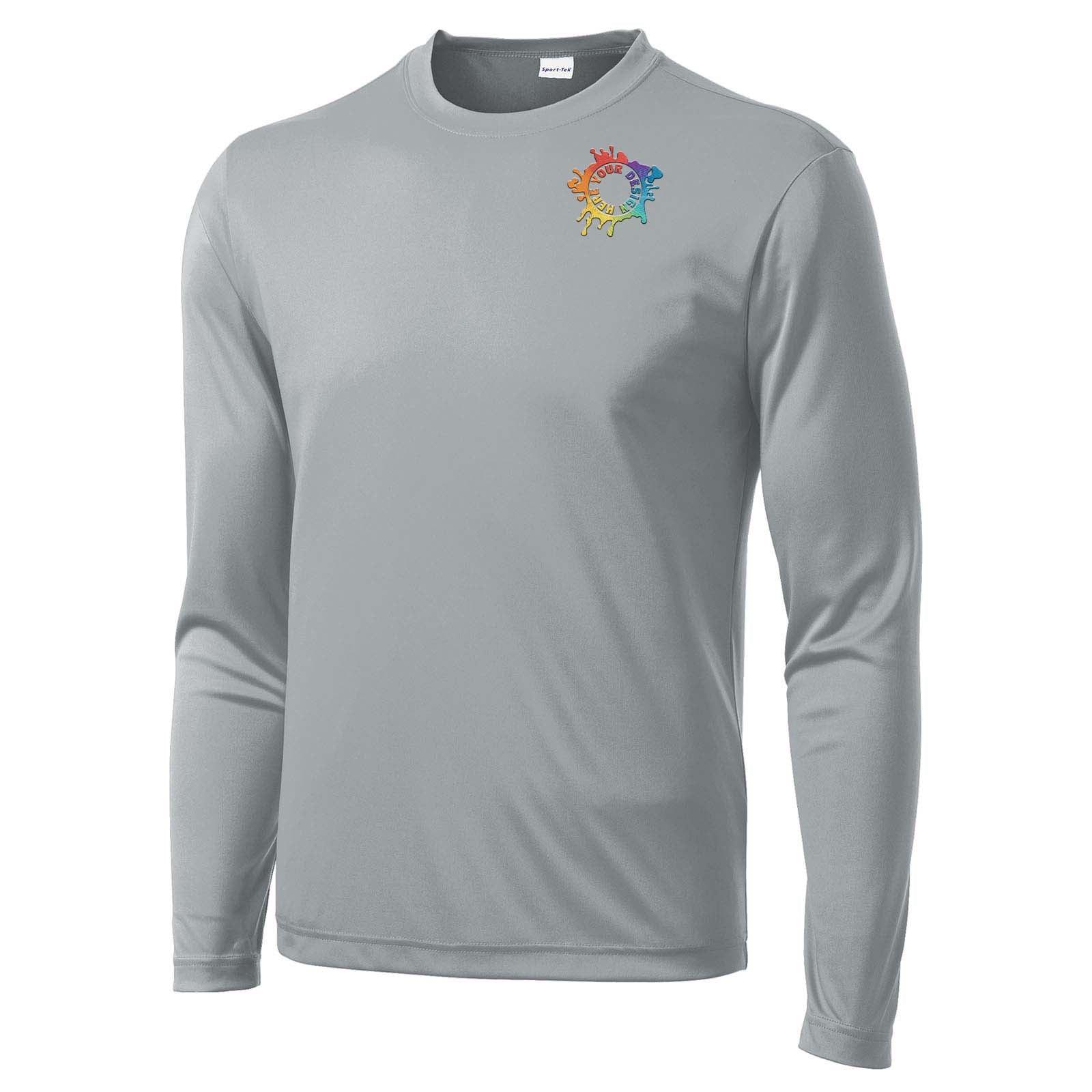 Mato & Hash Men's Performance Polyester Long Sleeve T-Shirt Embroidery - Mato & Hash
