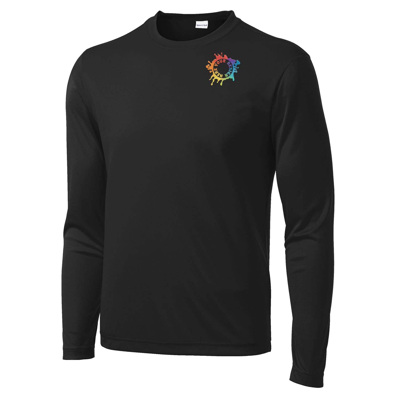 Mato & Hash Men's Performance Polyester Long Sleeve T-Shirt Embroidery - Mato & Hash
