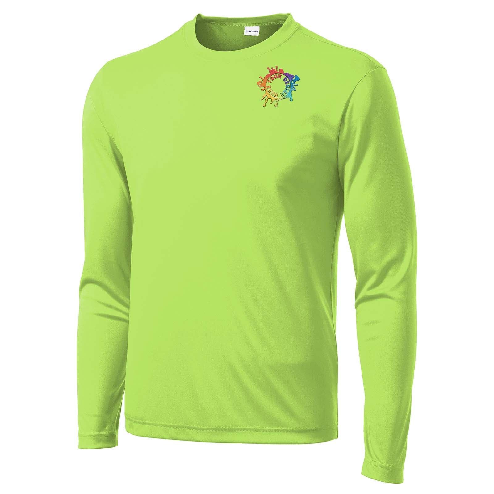 Mato & Hash Men's Performance Polyester Long Sleeve T-Shirt Embroidery - Mato & Hash