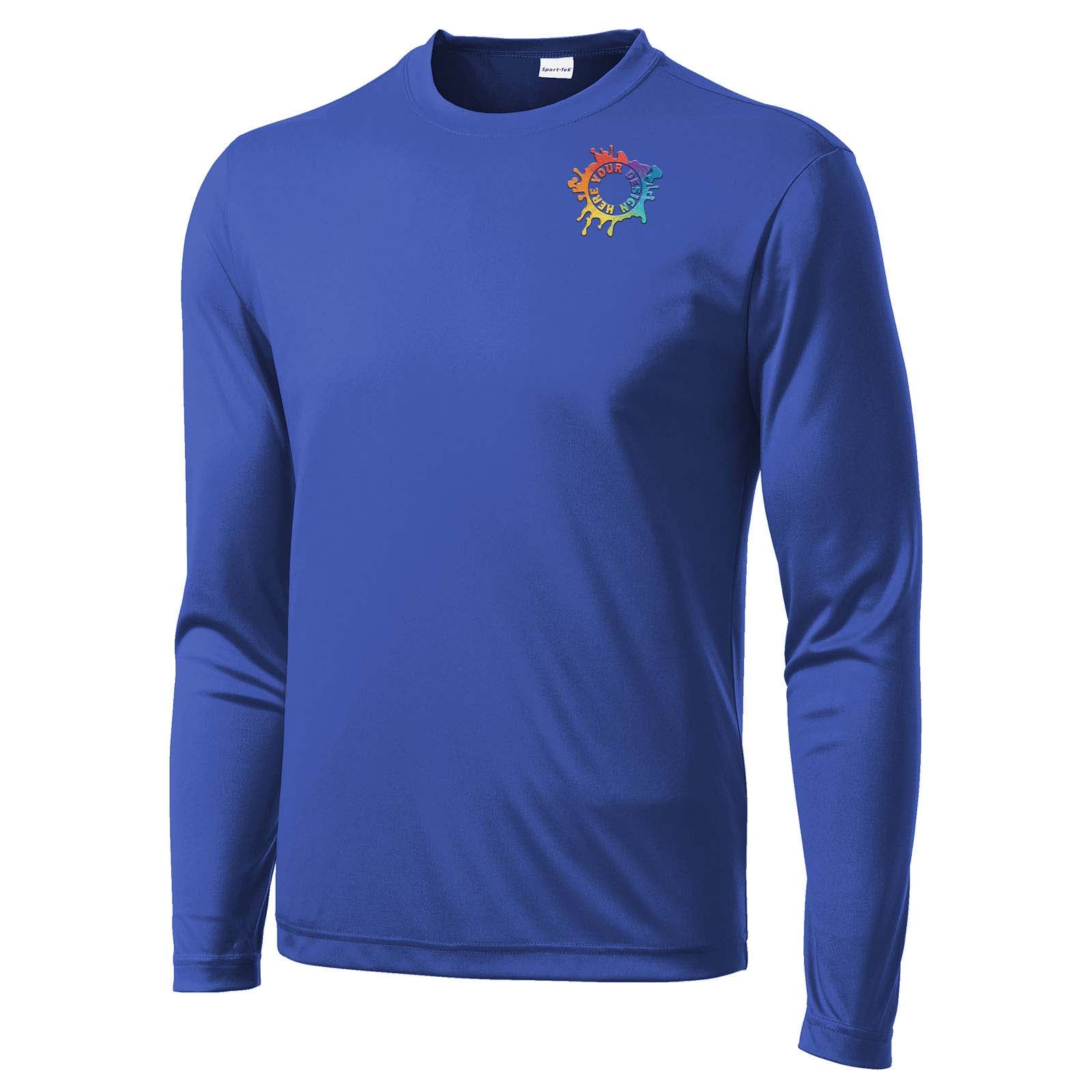 Mato & Hash Men's Performance Polyester Long Sleeve T-Shirt Embroidery - Mato & Hash