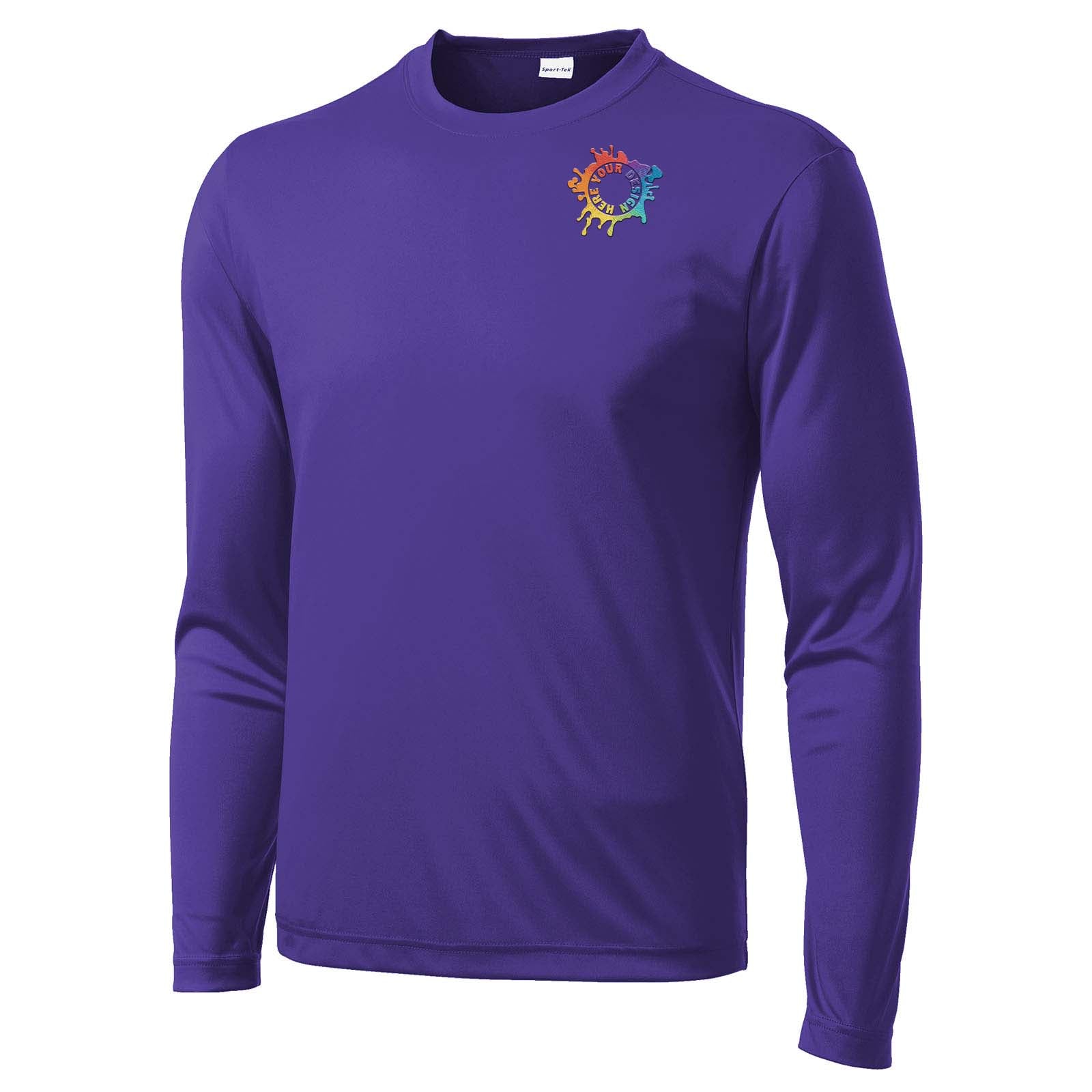Mato & Hash Men's Performance Polyester Long Sleeve T-Shirt Embroidery - Mato & Hash