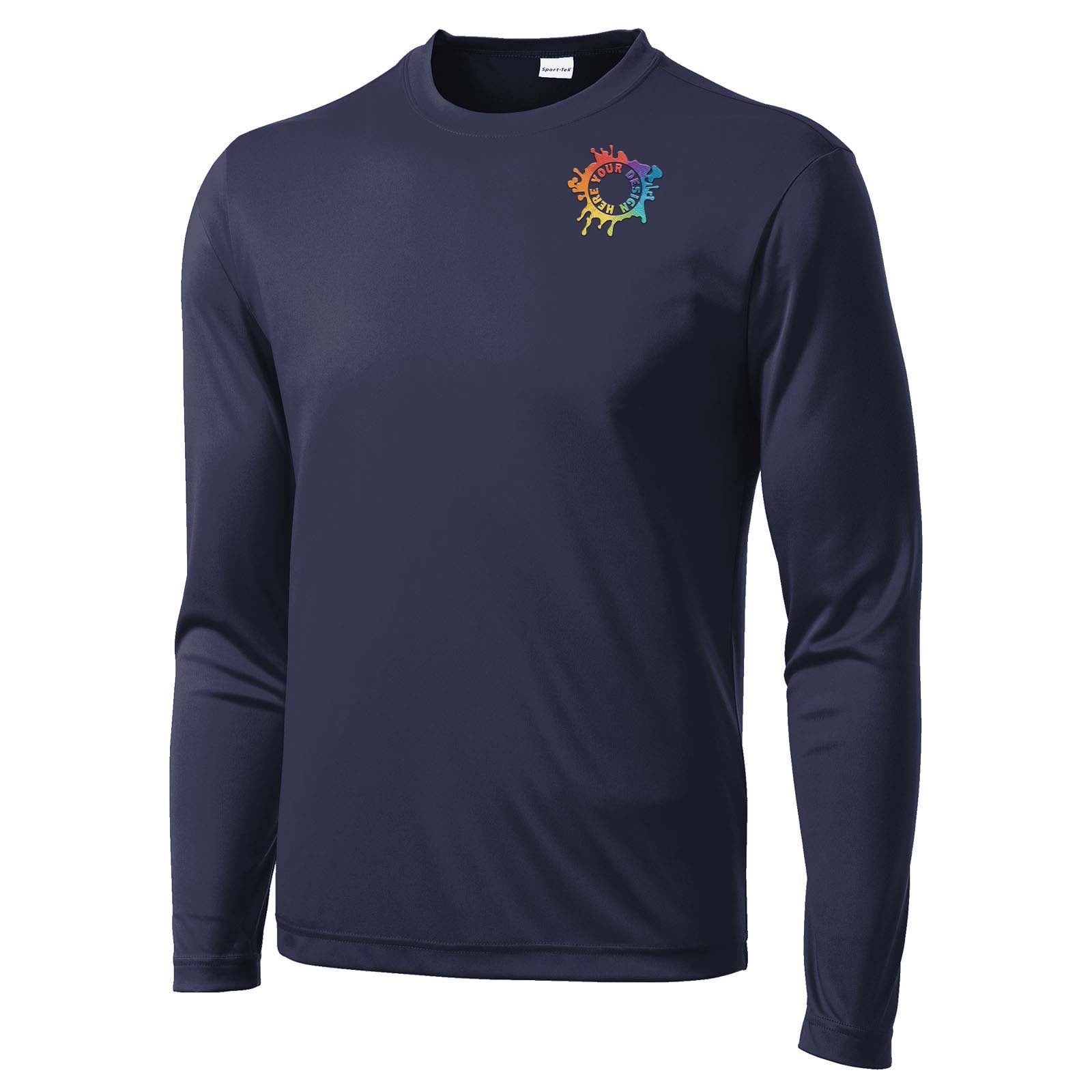 Mato & Hash Men's Performance Polyester Long Sleeve T-Shirt Embroidery - Mato & Hash