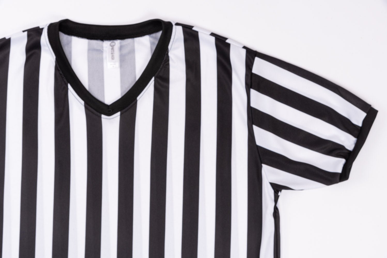 Mato & Hash Men's V-Neck Referee Shirts w/ Embroidery Black/White / 3X Large