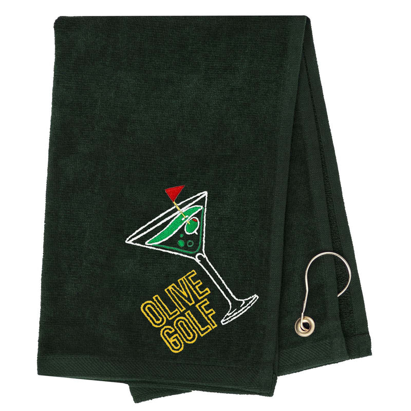 Mato & Hash Olive Golf Towel Embroidery - Mato & Hash