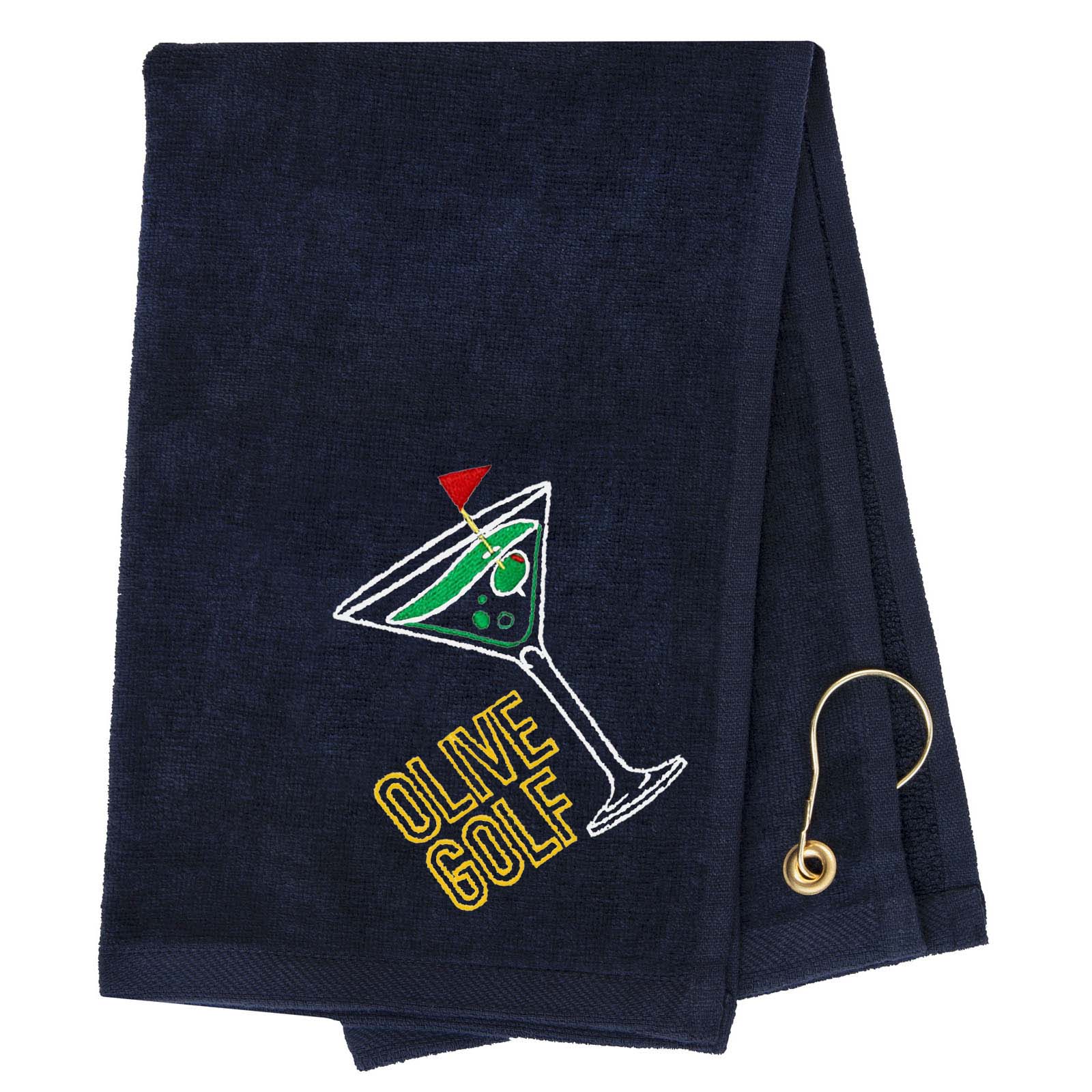 Mato & Hash Olive Golf Towel Embroidery - Mato & Hash