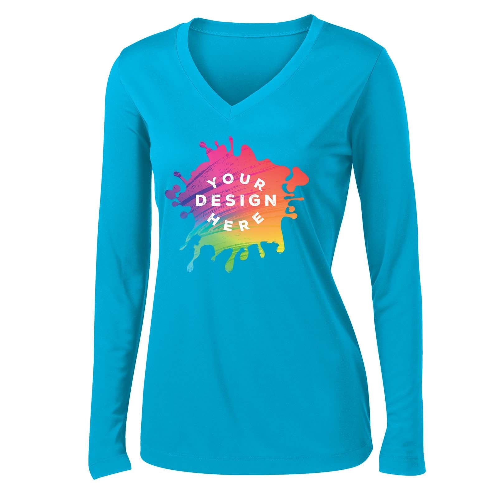 Mato & Hash Women's Performance Polyester Long Sleeve V-Neck T-Shirt - Mato & Hash