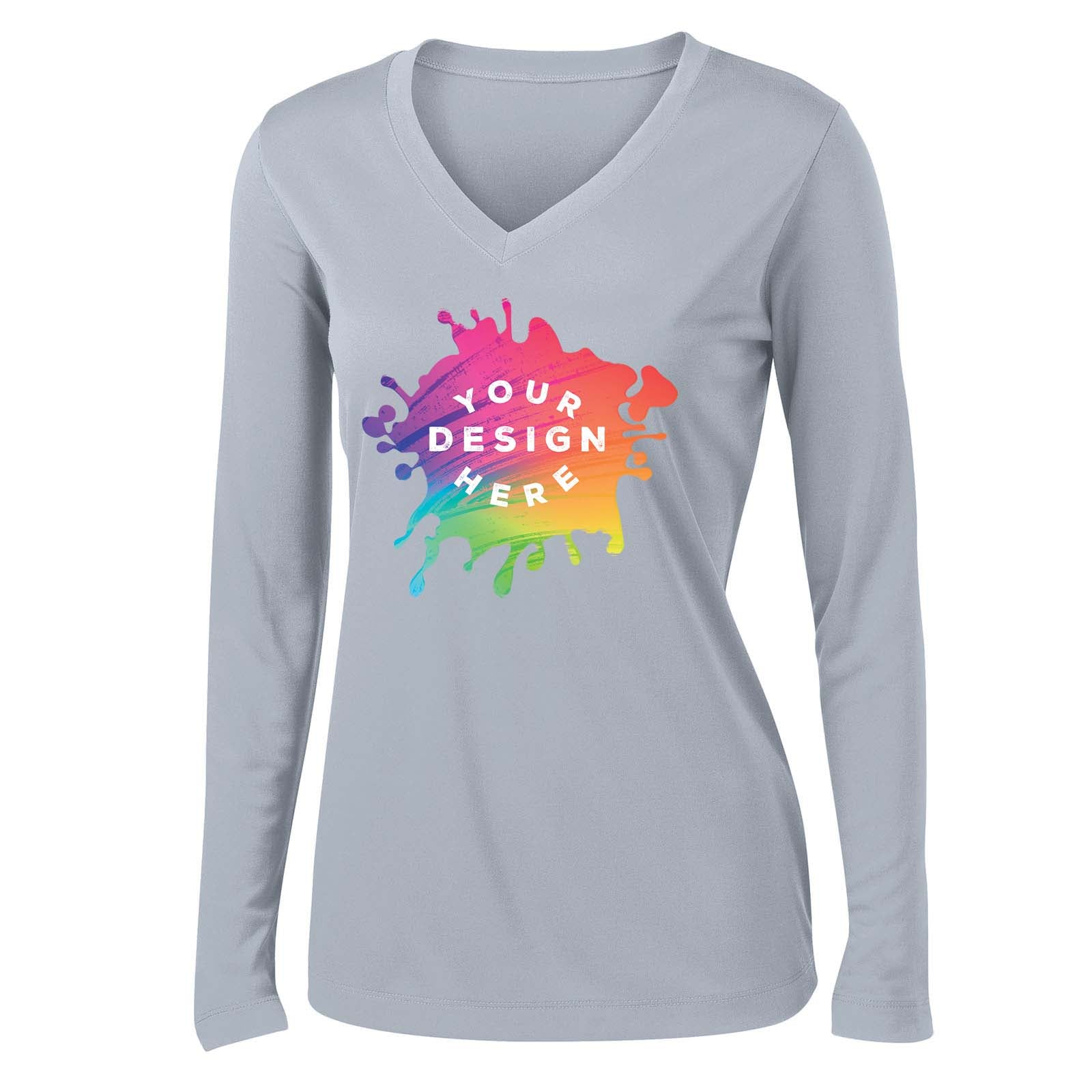 Mato & Hash Women's Performance Polyester Long Sleeve V-Neck T-Shirt - Mato & Hash