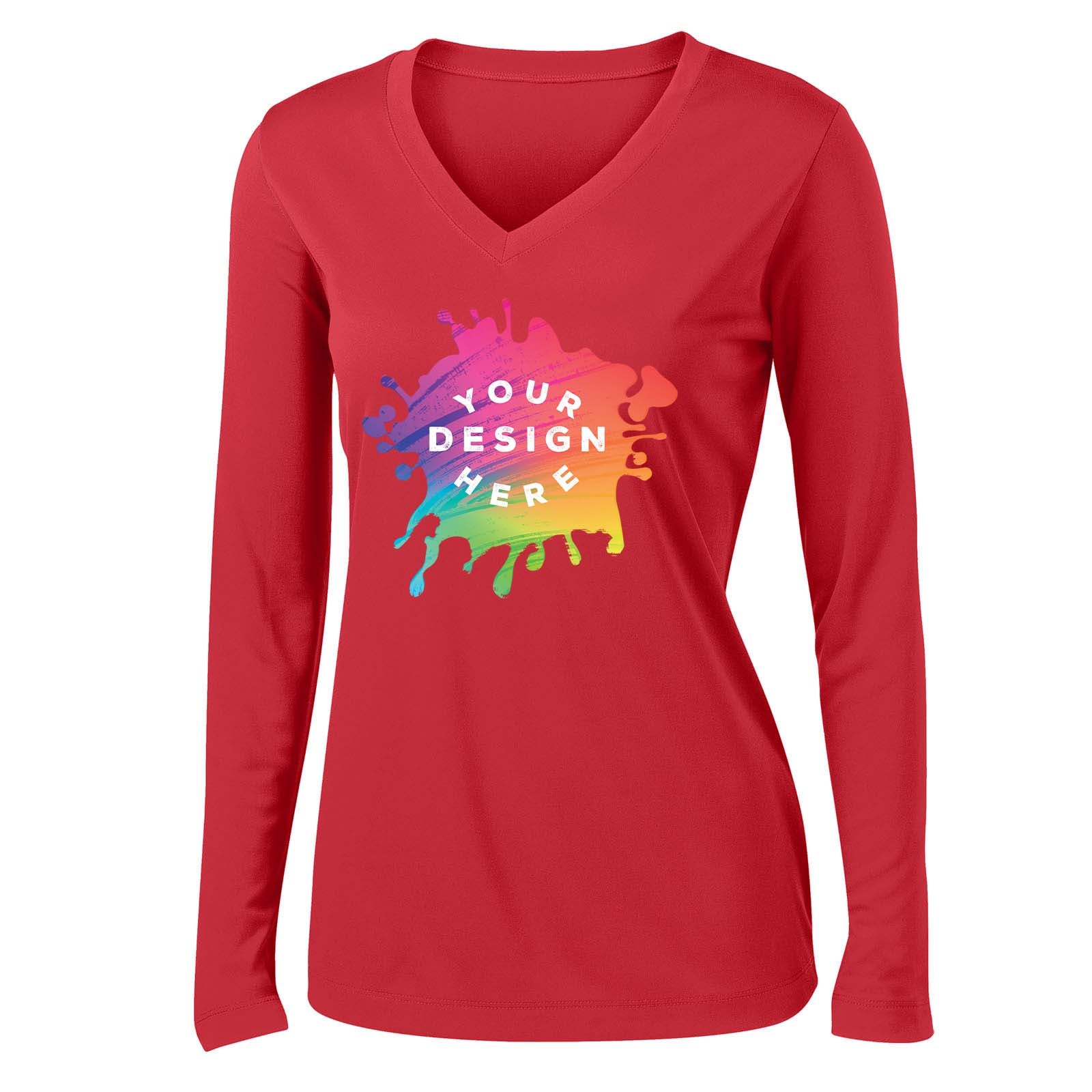 Mato & Hash Women's Performance Polyester Long Sleeve V-Neck T-Shirt - Mato & Hash