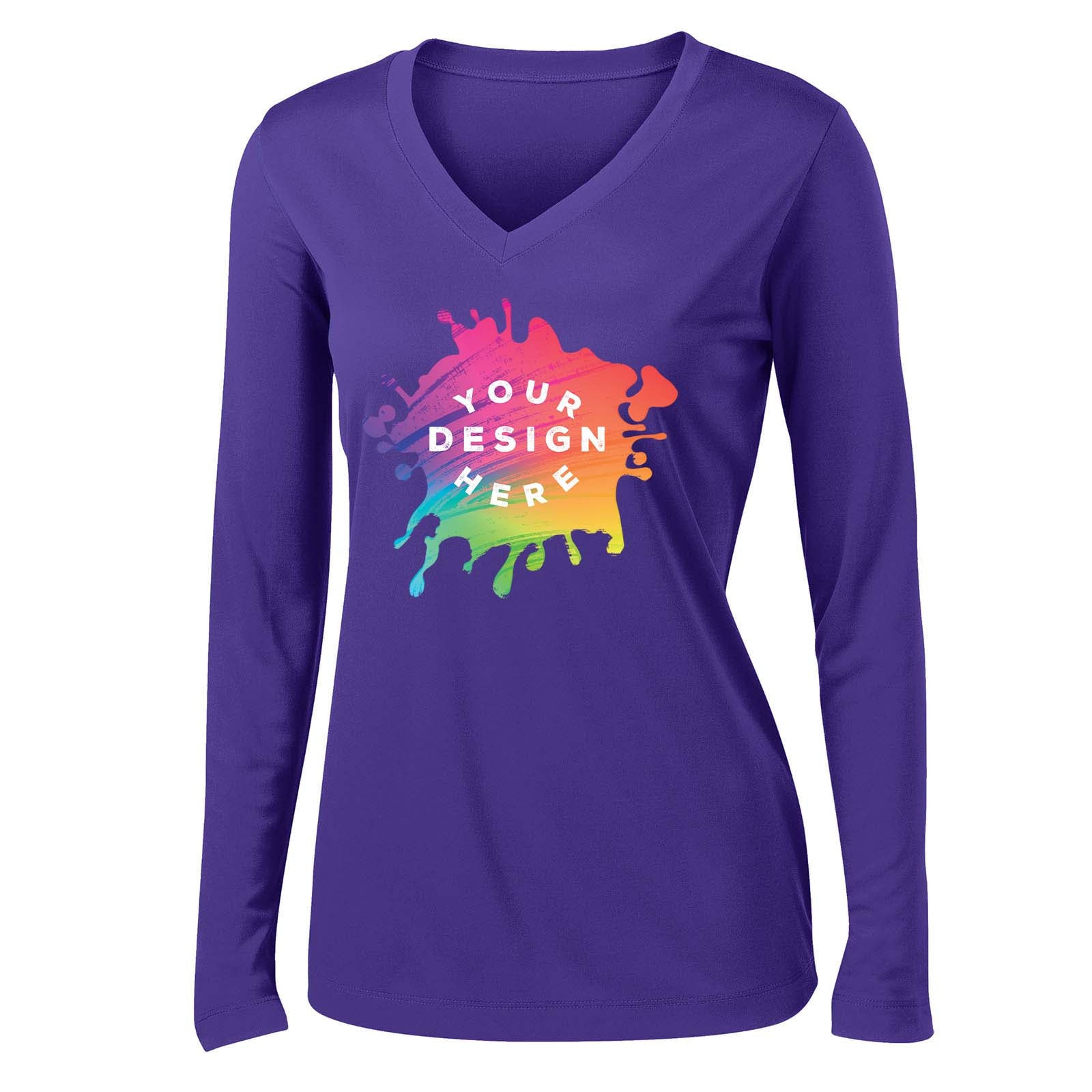 Mato & Hash Women's Performance Polyester Long Sleeve V-Neck T-Shirt - Mato & Hash