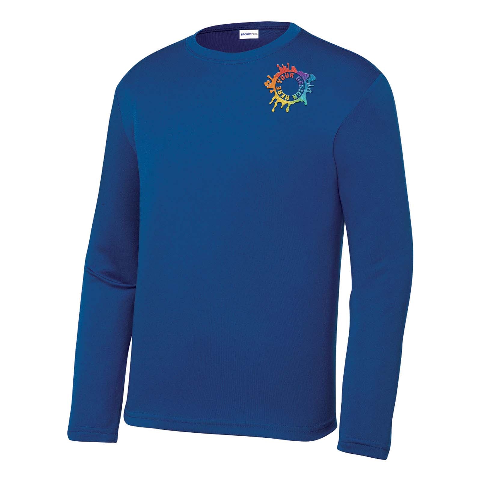 Mato & Hash Youth Unisex Performance Polyester Long Sleeve T-Shirt Embroidery - Mato & Hash