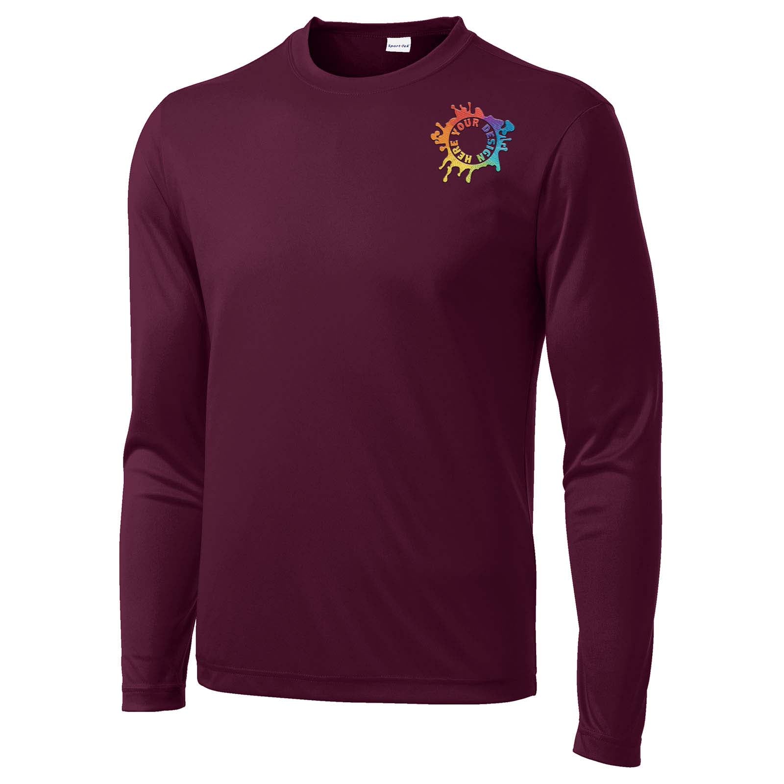 Mato & Hash Youth Unisex Performance Polyester Long Sleeve T-Shirt Embroidery - Mato & Hash