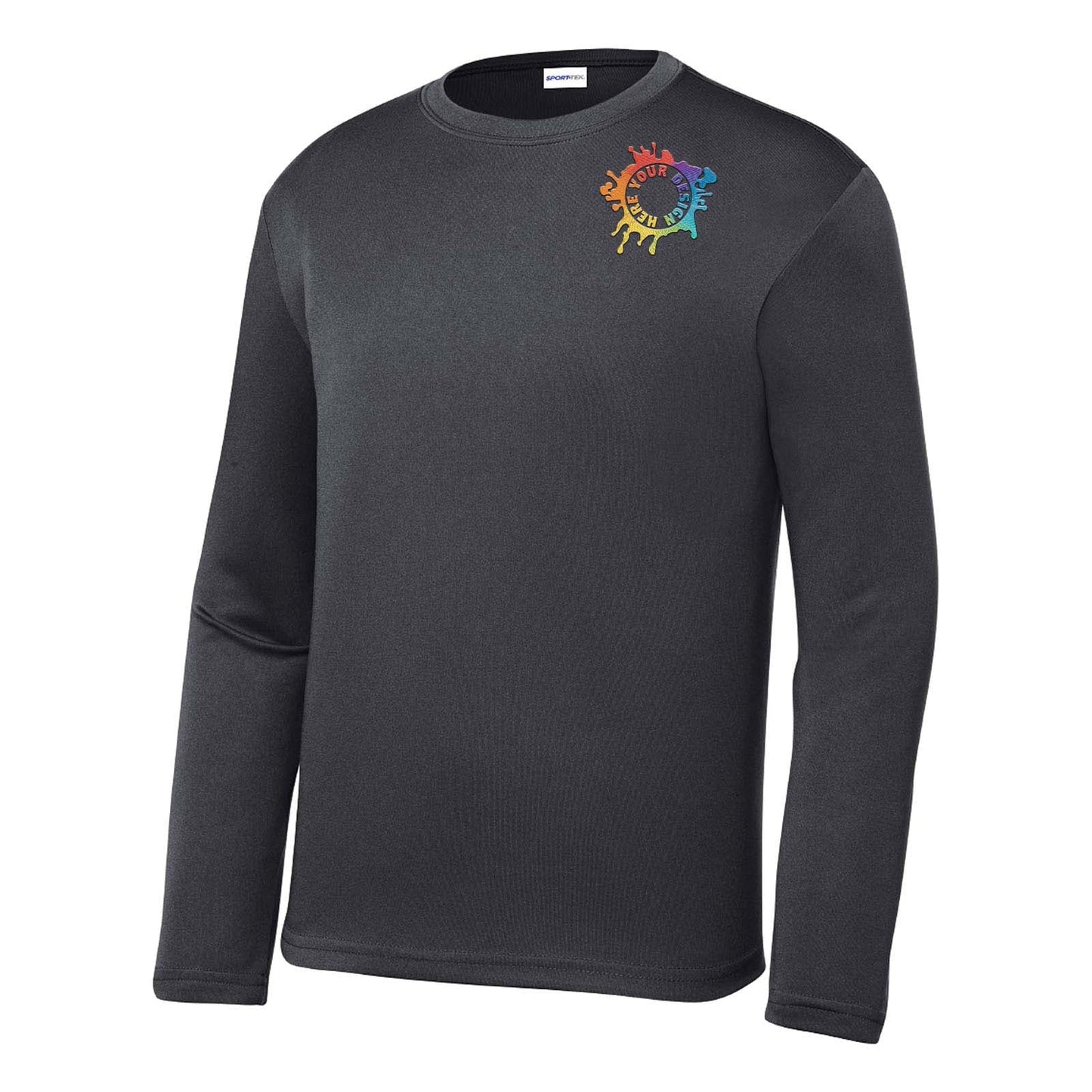 Mato & Hash Youth Unisex Performance Polyester Long Sleeve T-Shirt Embroidery - Mato & Hash