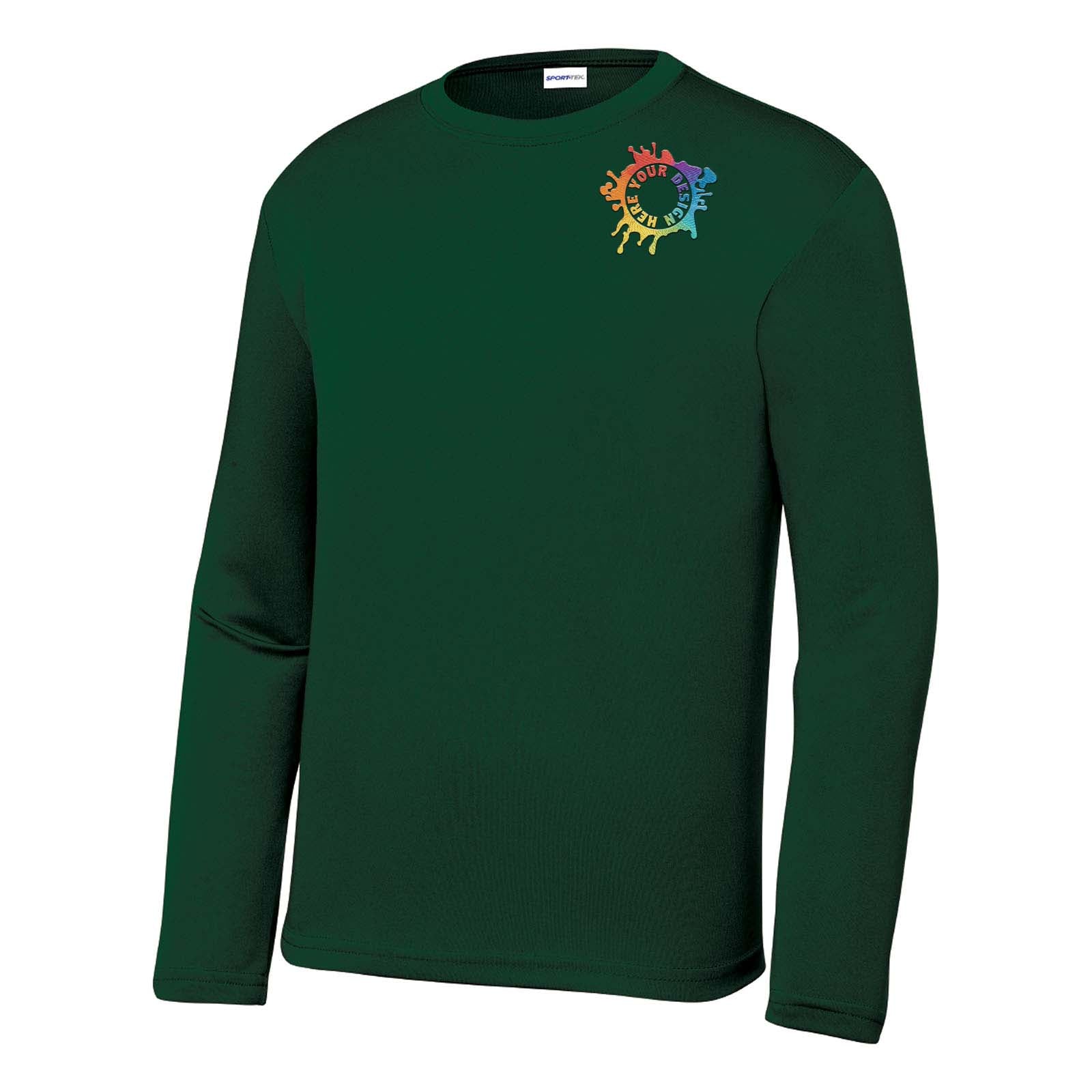 Mato & Hash Youth Unisex Performance Polyester Long Sleeve T-Shirt Embroidery - Mato & Hash