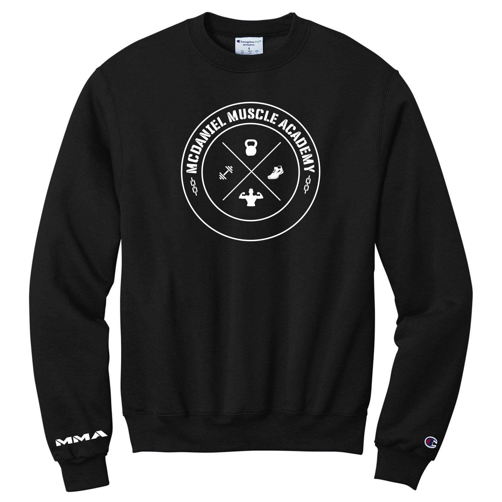 McDaniel Muscle Academy Champion Powerblend Cotton/Polyester Men's Crewneck Sweatshirt Printed - Mato & Hash