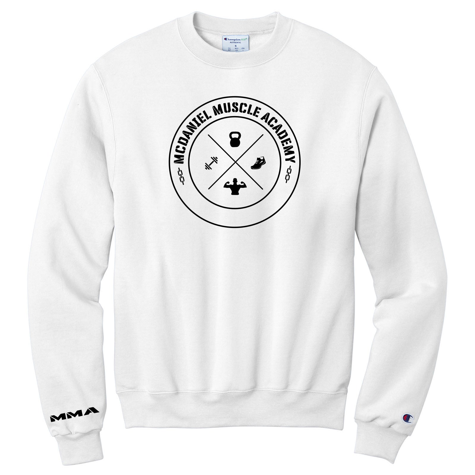 McDaniel Muscle Academy Champion Powerblend Cotton/Polyester Men's Crewneck Sweatshirt Printed - Mato & Hash