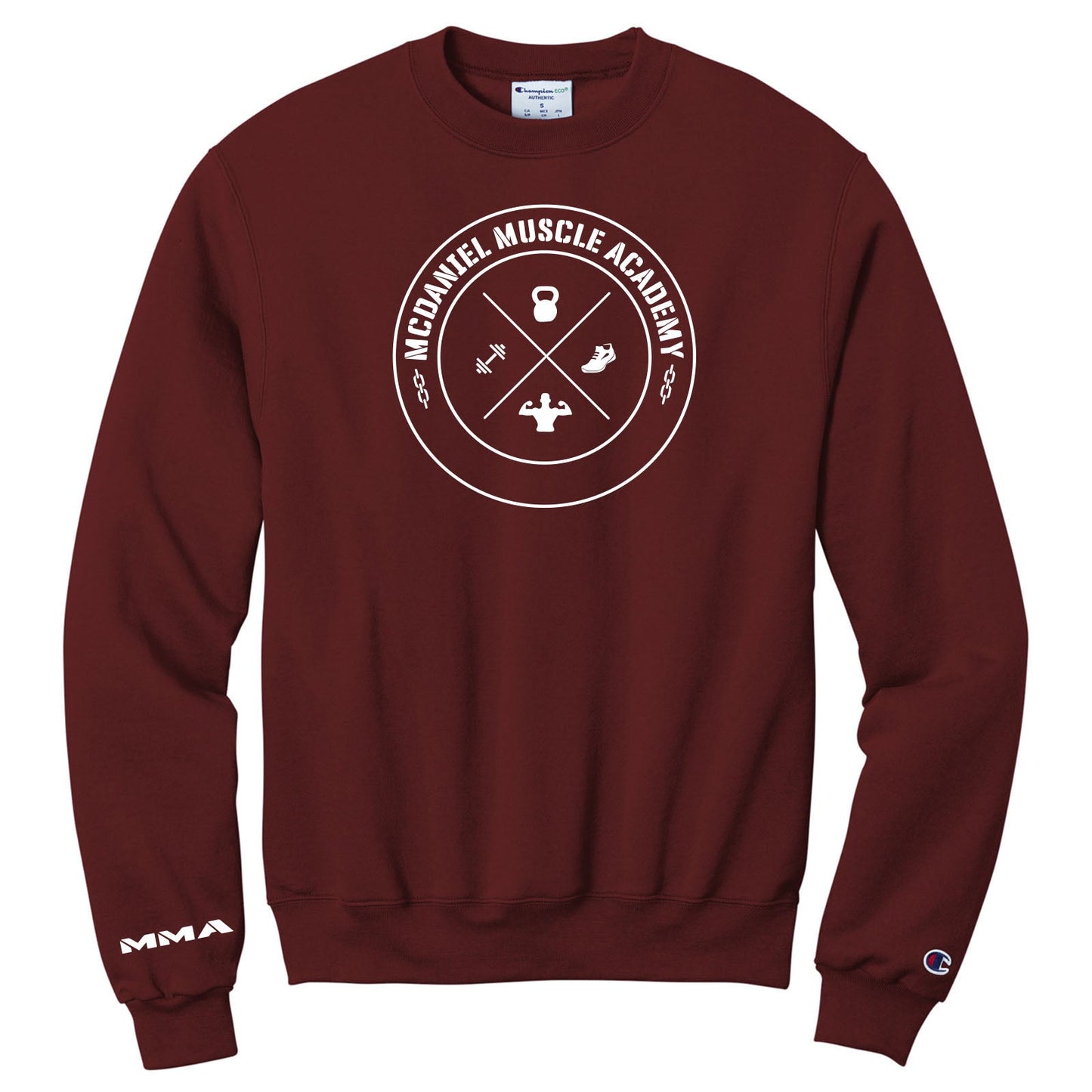 McDaniel Muscle Academy Champion Powerblend Cotton/Polyester Men's Crewneck Sweatshirt Printed - Mato & Hash