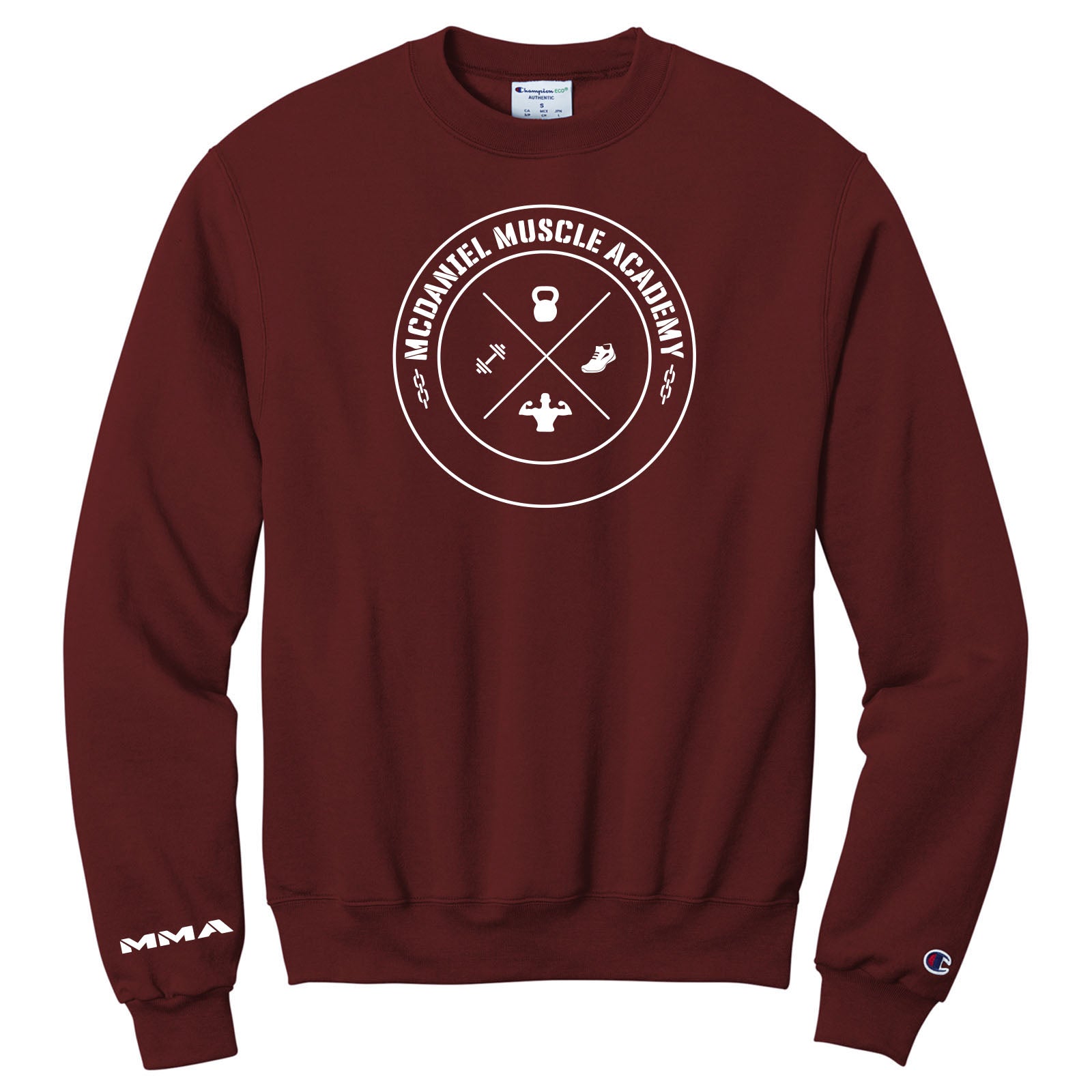 McDaniel Muscle Academy Champion Powerblend Cotton/Polyester Men's Crewneck Sweatshirt Printed - Mato & Hash