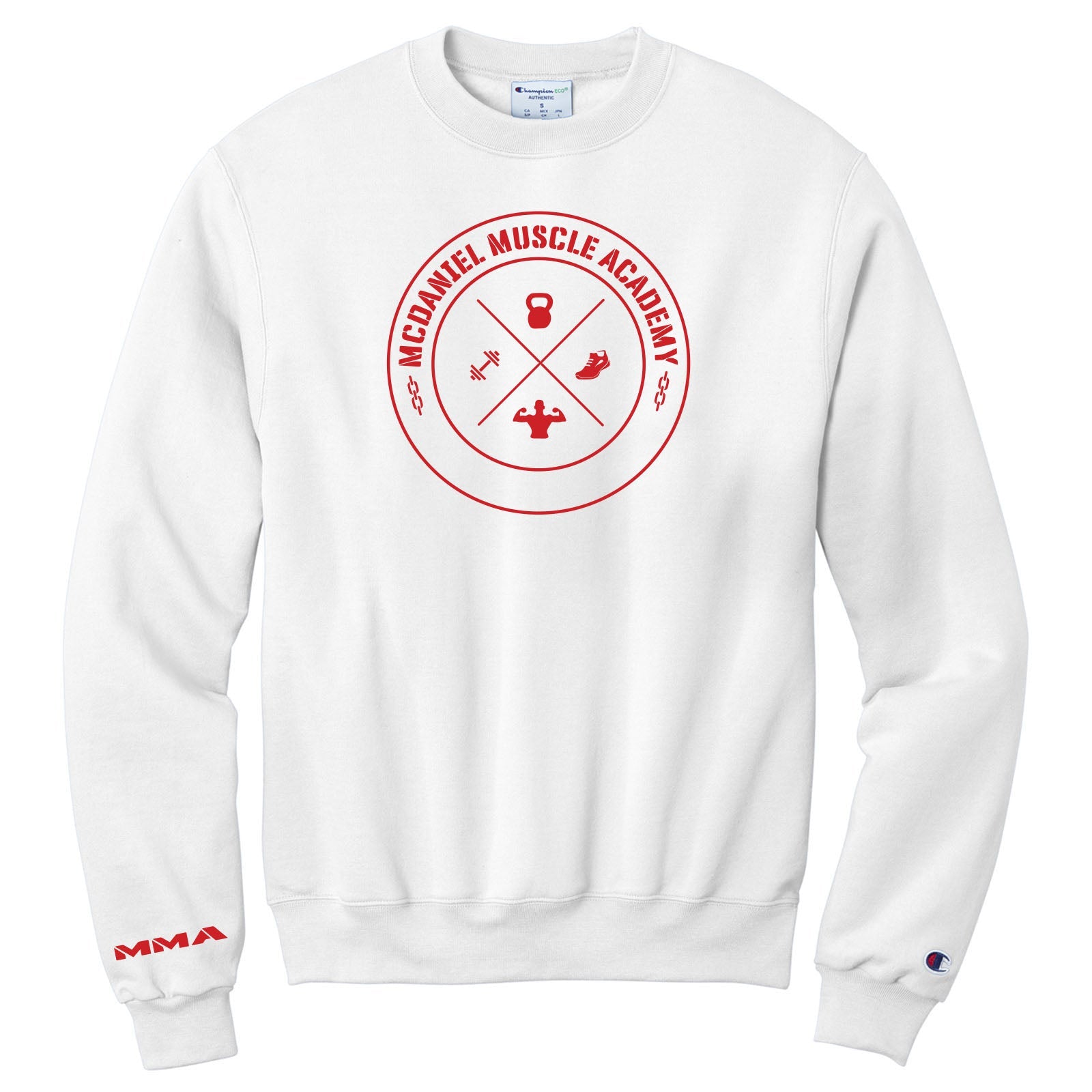McDaniel Muscle Academy Champion Powerblend Cotton/Polyester Men's Crewneck Sweatshirt Printed - Mato & Hash