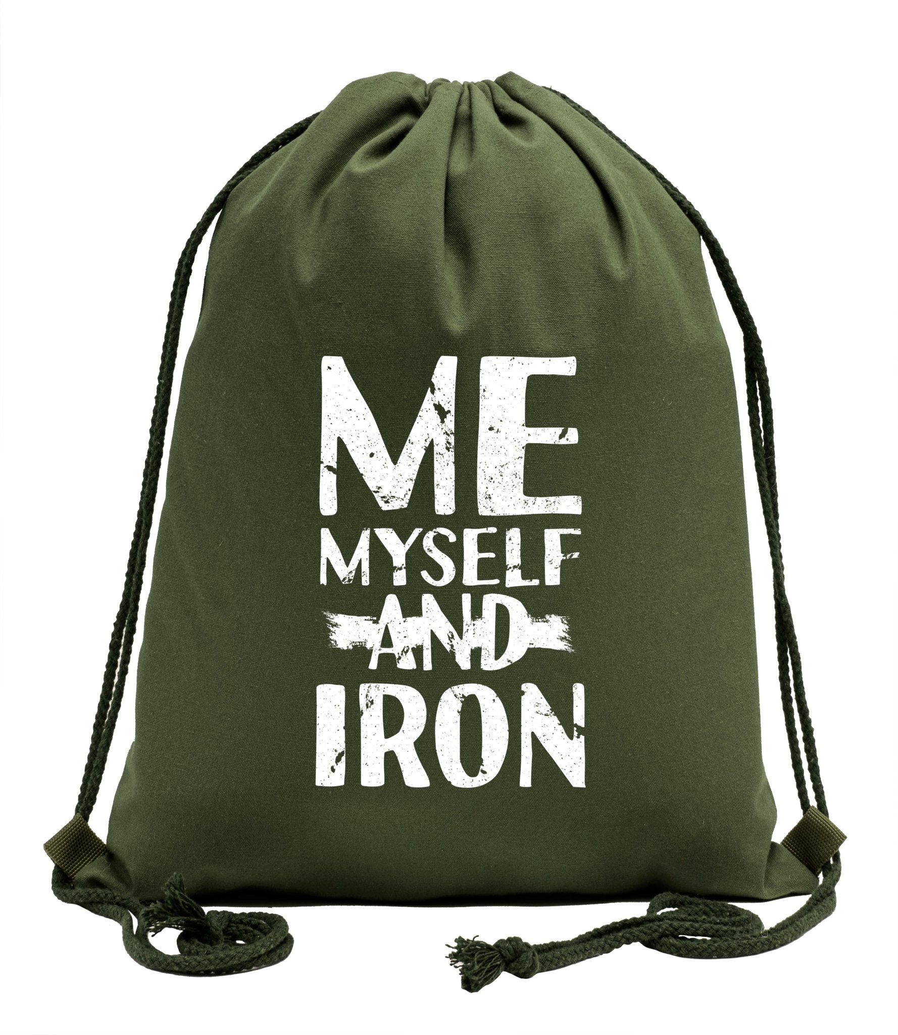 Me, Myself and Iron Cotton Drawstring Bag - Mato & Hash