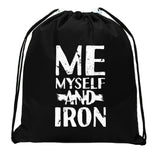 Me, Myself and Iron Mini Polyester Drawstring Bag