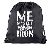 Me, Myself and Iron Polyester Drawstring Bag