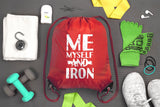 Me, Myself and Iron Polyester Drawstring Bag - Mato & Hash