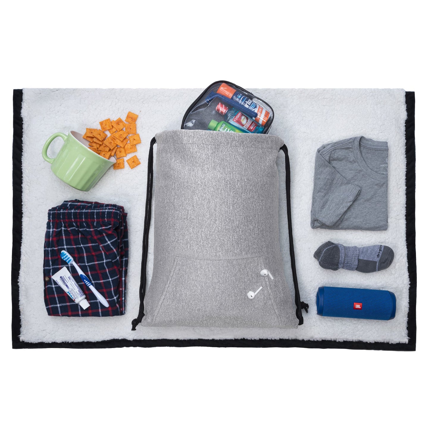 Mélange Drawstring Bag w/ Quick-Access Pocket - Mato & Hash