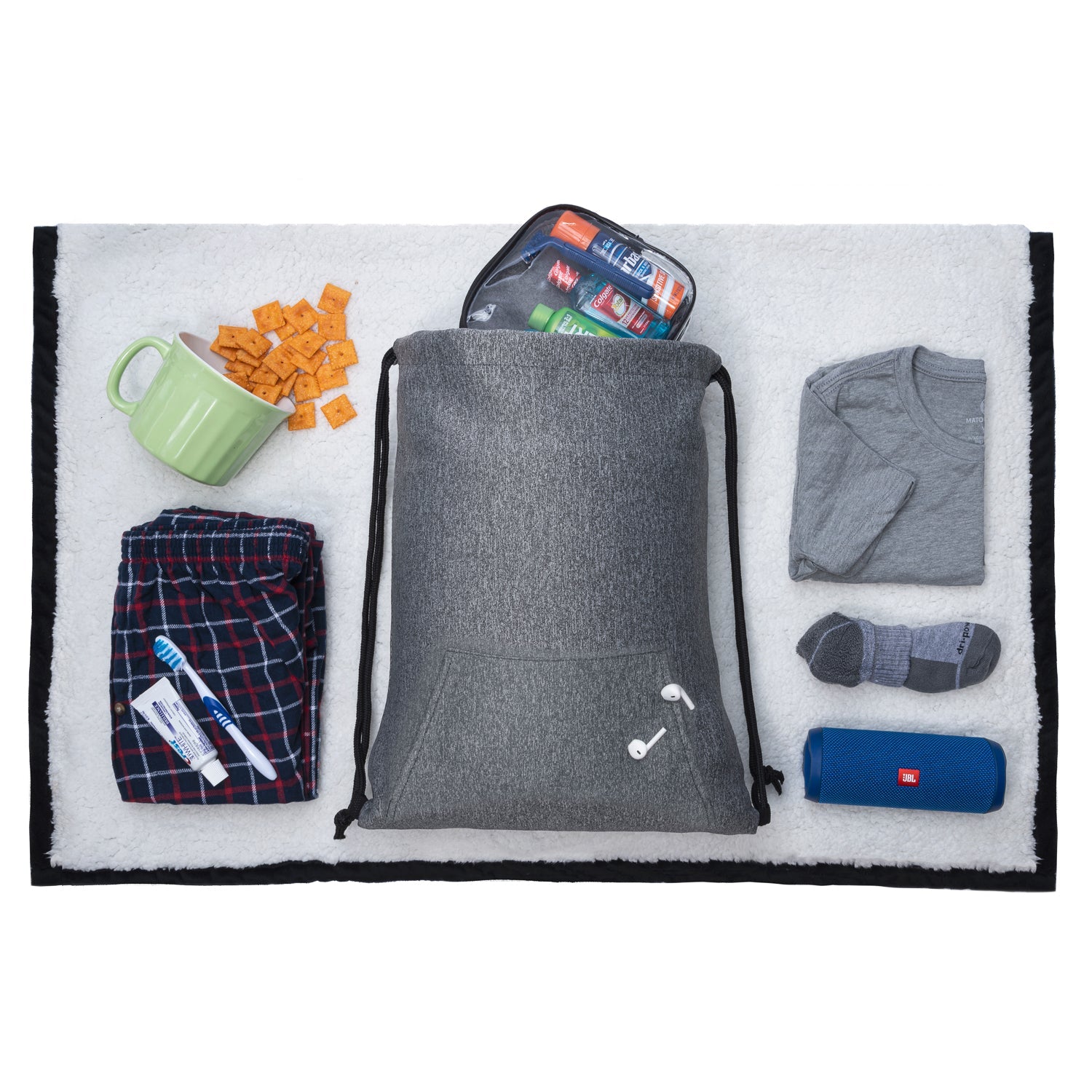 Mélange Drawstring Bag w/ Quick-Access Pocket - Mato & Hash
