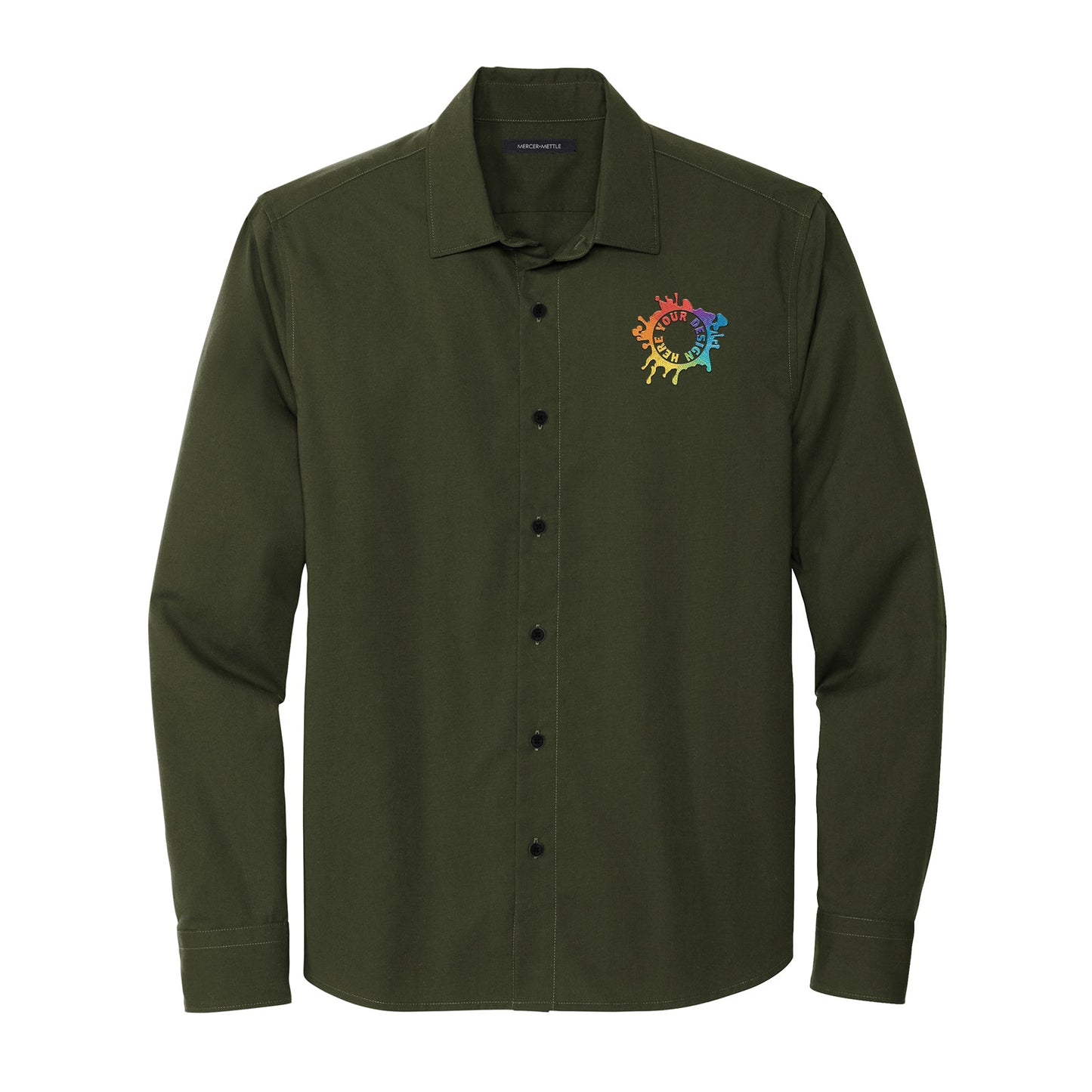 MERCER+METTLE™ Long Sleeve Stretch Woven Shirt Embroidery - Mato & Hash