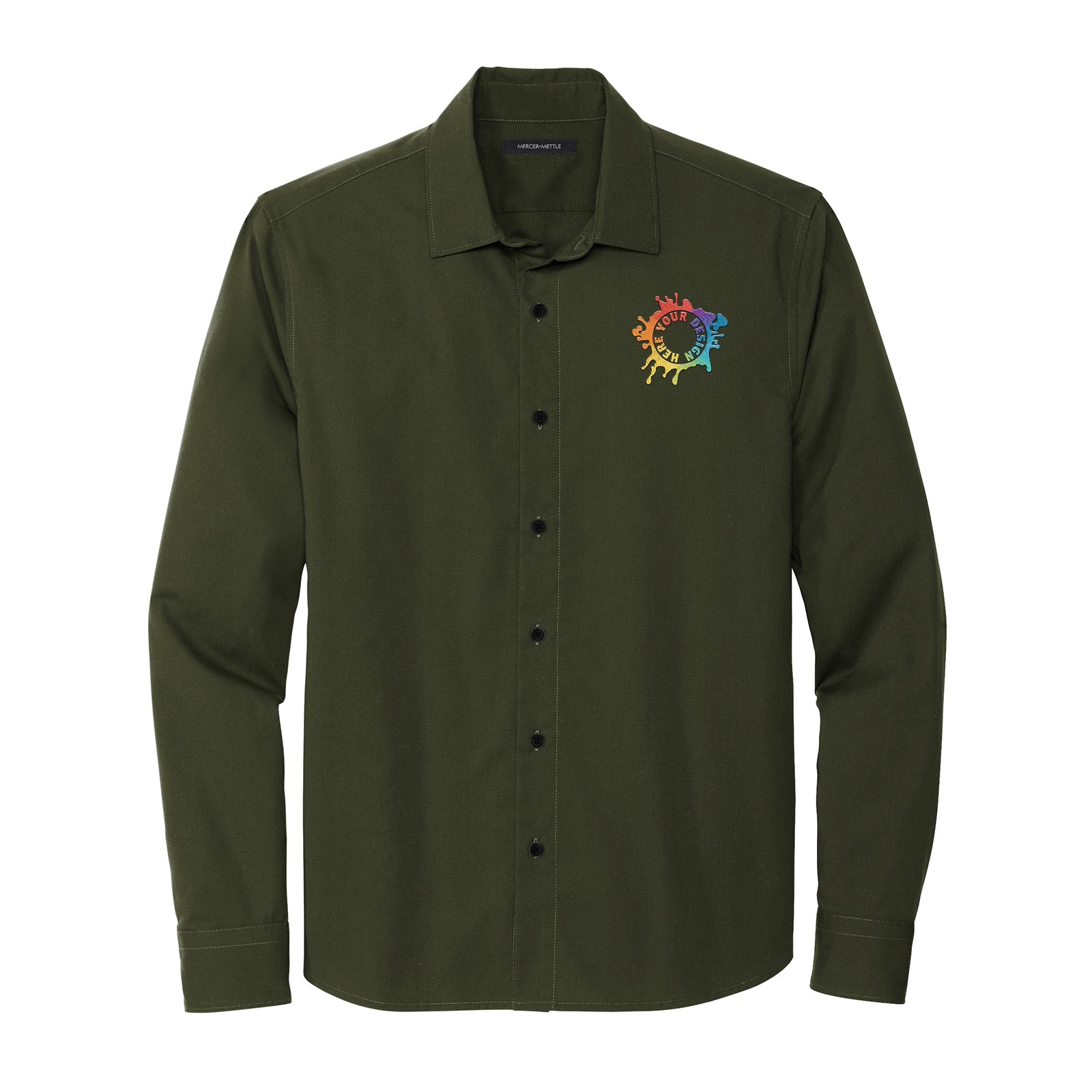 MERCER+METTLE™ Long Sleeve Stretch Woven Shirt Embroidery - Mato & Hash