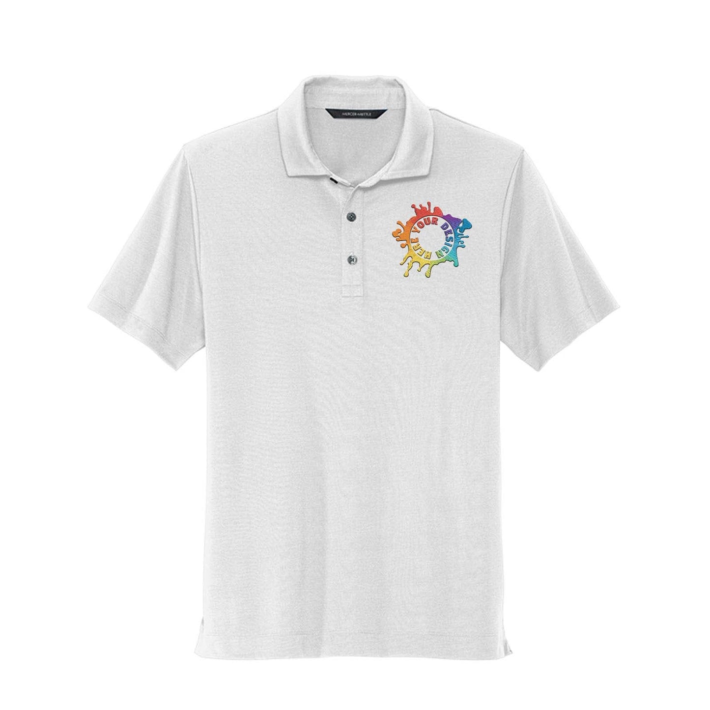 Mercer+Mettle Men's Polyester/Spandex Stretch Jersey Polo T-Shirt Embroidery - Mato & Hash