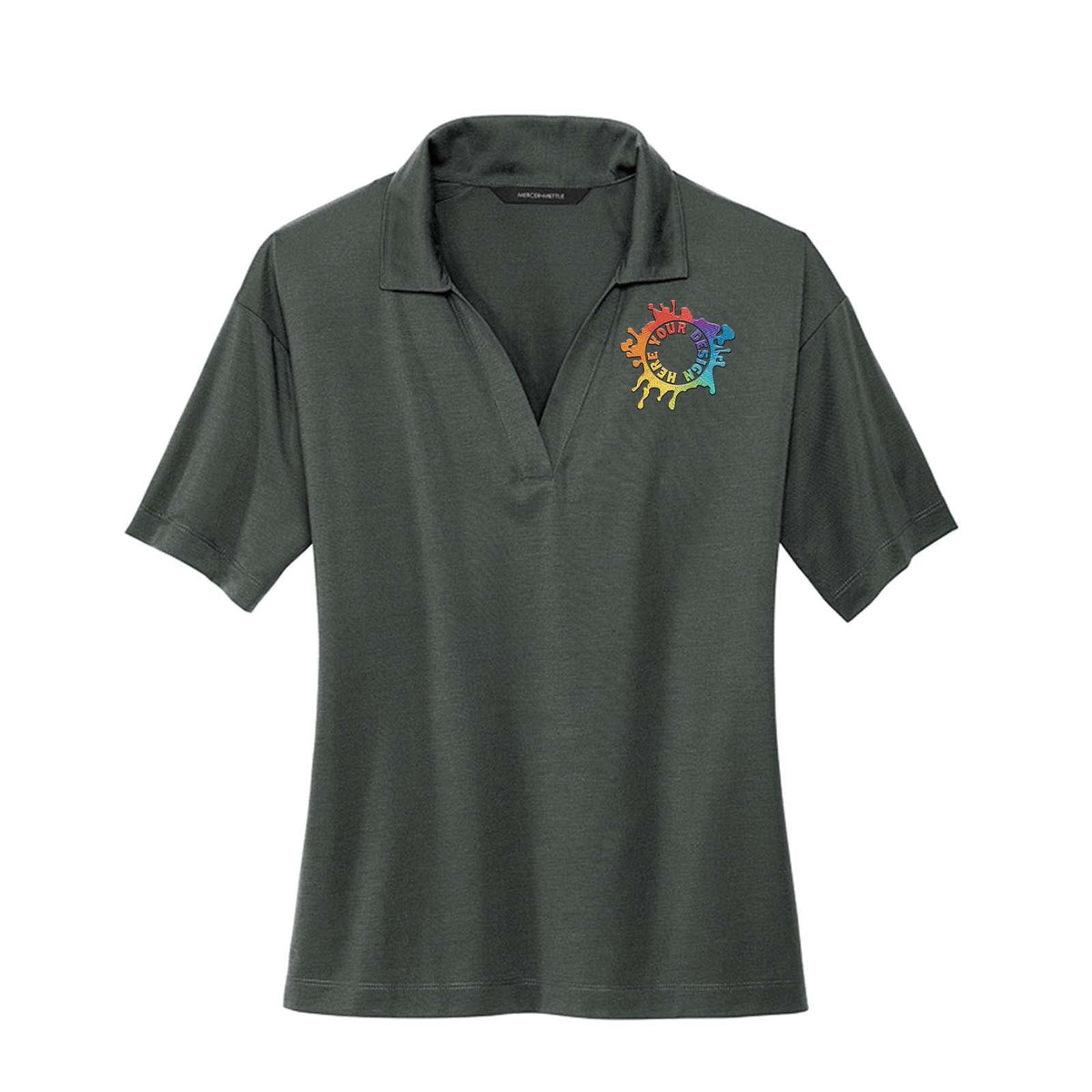 Mercer+Mettle Women's Polyester/Spandex Stretch Jersey Polo T-Shirt Embroidery - Mato & Hash