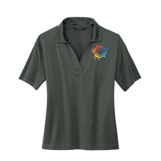 Mercer+Mettle Women's Polyester/Spandex Stretch Jersey Polo T-Shirt Embroidery - Mato & Hash