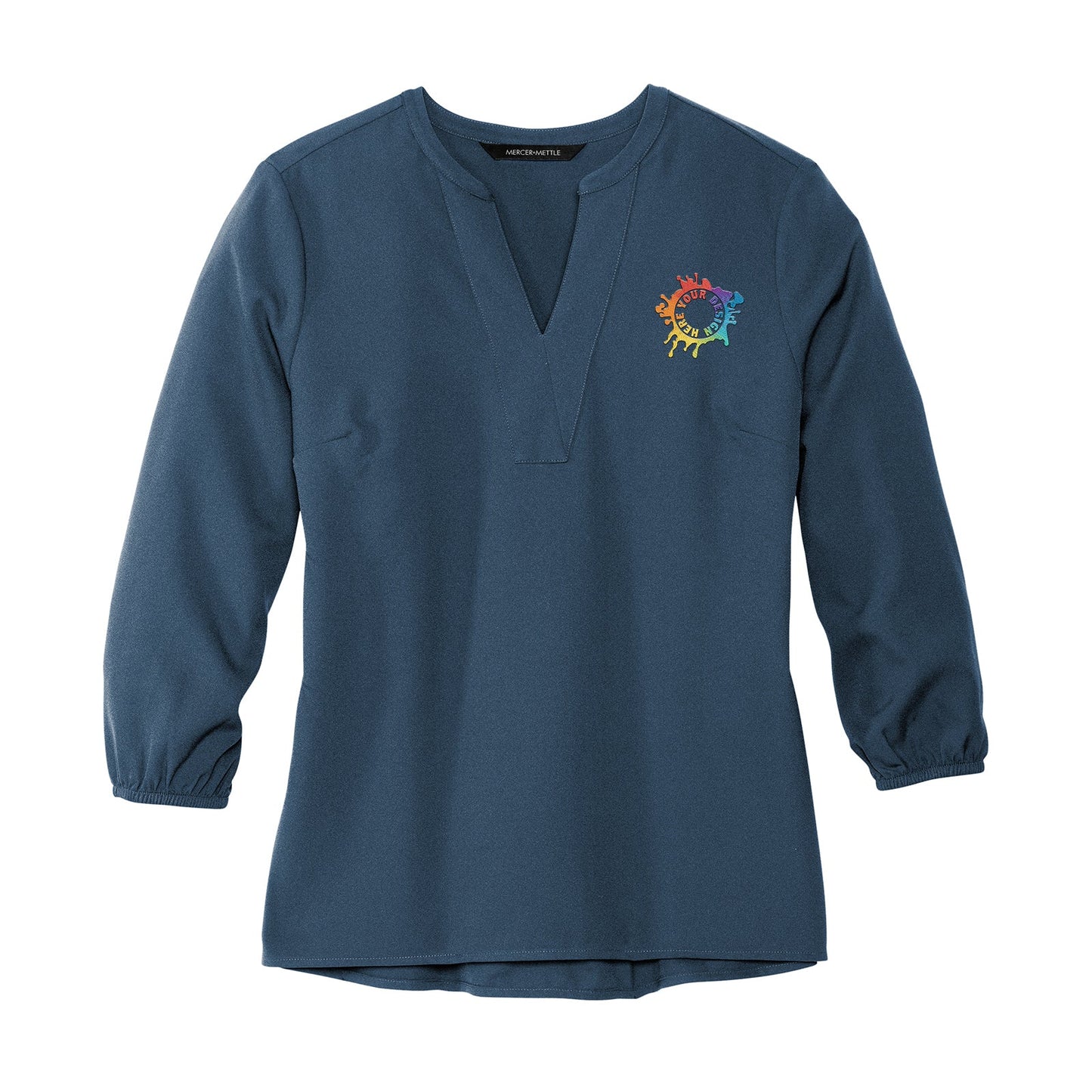 MERCER+METTLE™ Women's Stretch Crepe 3/4-Sleeve Blouse Embroidery - Mato & Hash