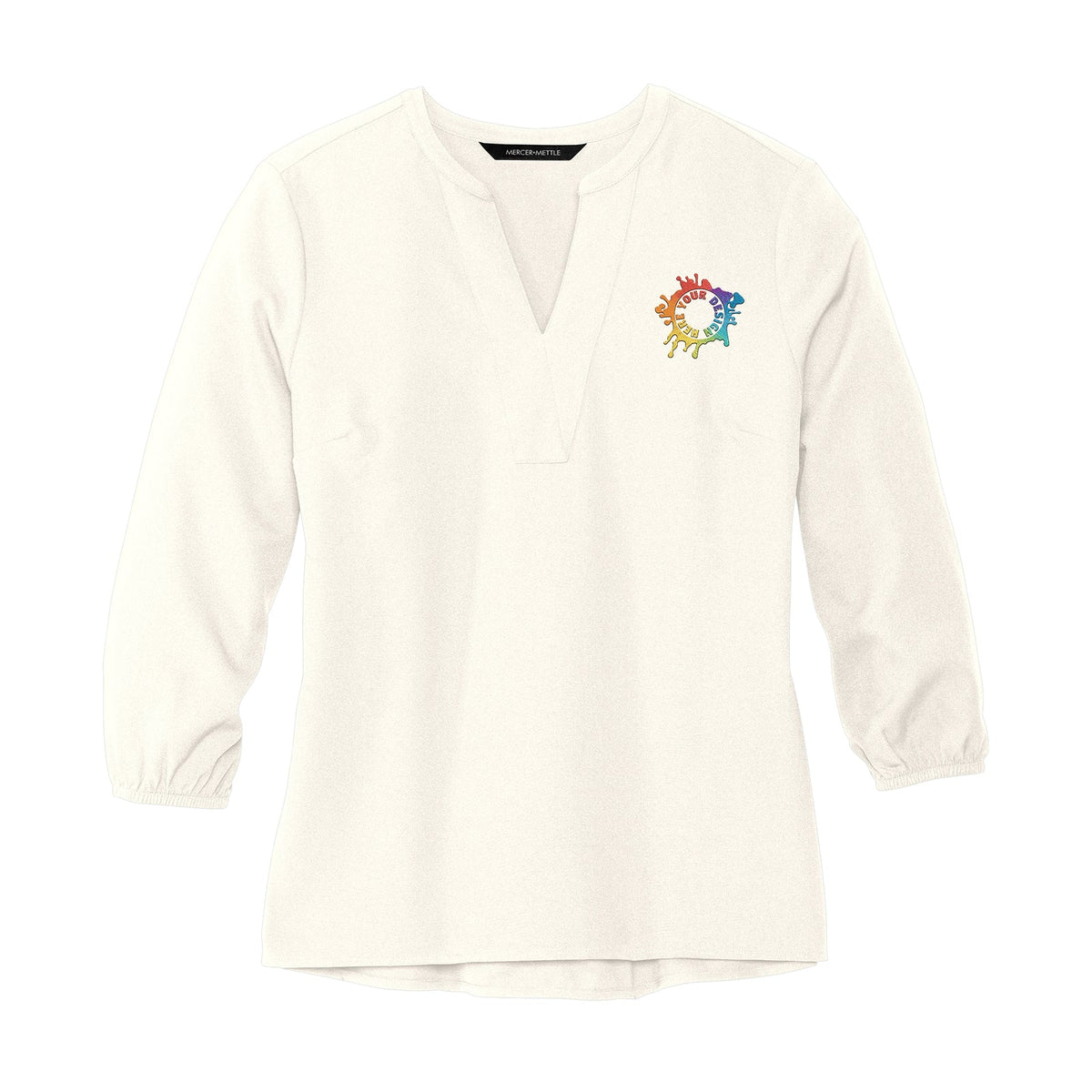 MERCER+METTLE™ Women's Stretch Crepe 3/4-Sleeve Blouse Embroidery - Mato & Hash