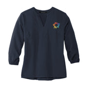 MERCER+METTLE™ Women's Stretch Crepe 3/4-Sleeve Blouse Embroidery - Mato & Hash