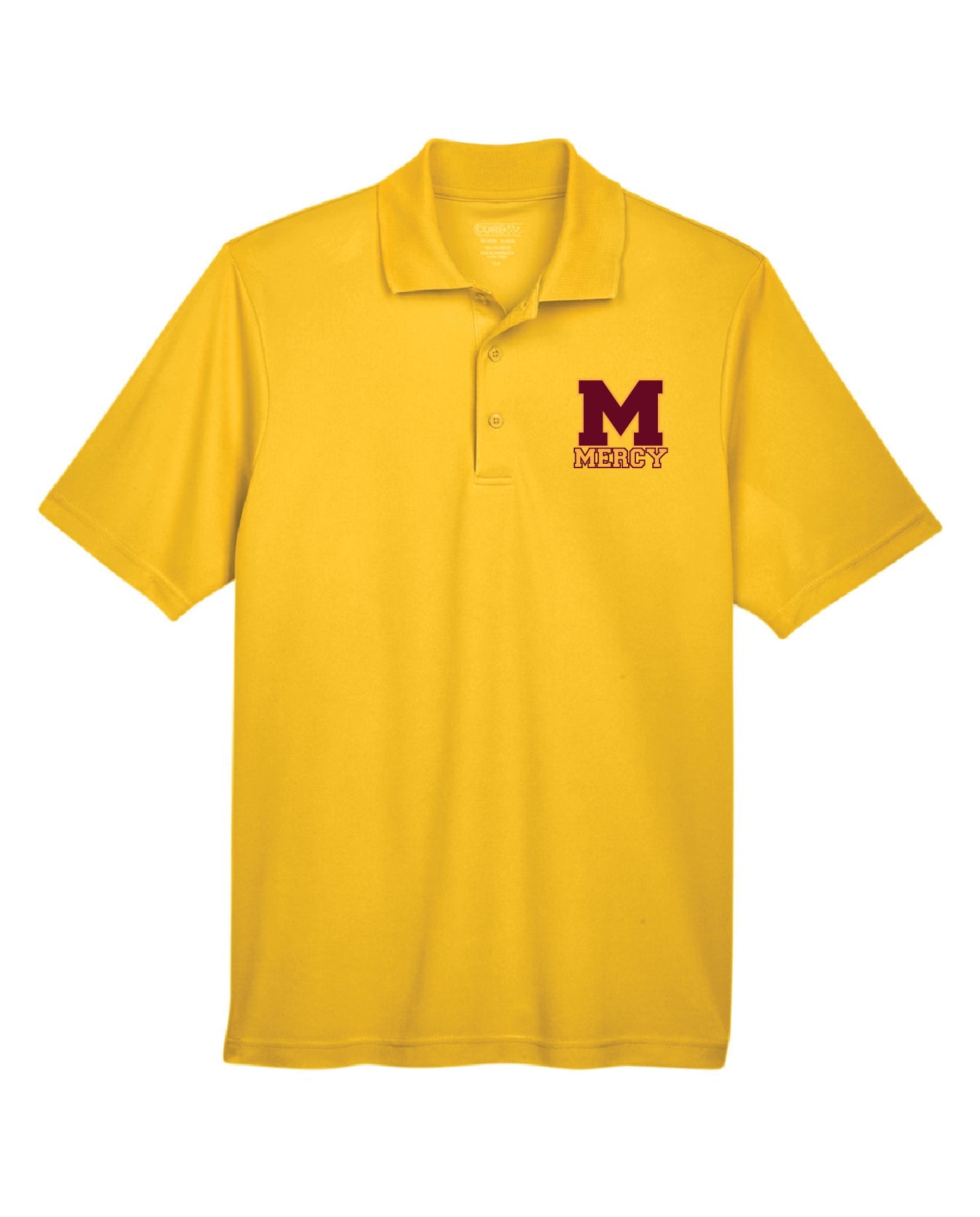 Mercy High School Core365 Men's Origin Performance 100% Polyester Piqué Polo T-Shirt Embroidery - Mato & Hash