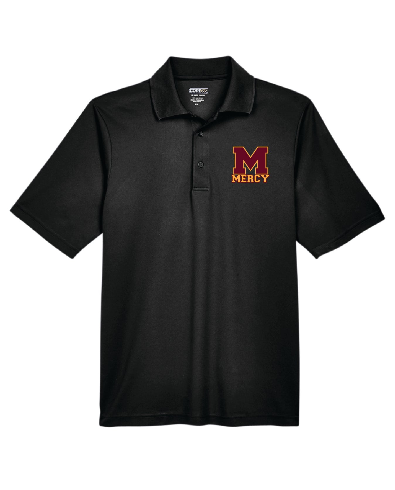 Mercy High School Core365 Men's Origin Performance 100% Polyester Piqué Polo T-Shirt Embroidery - Mato & Hash