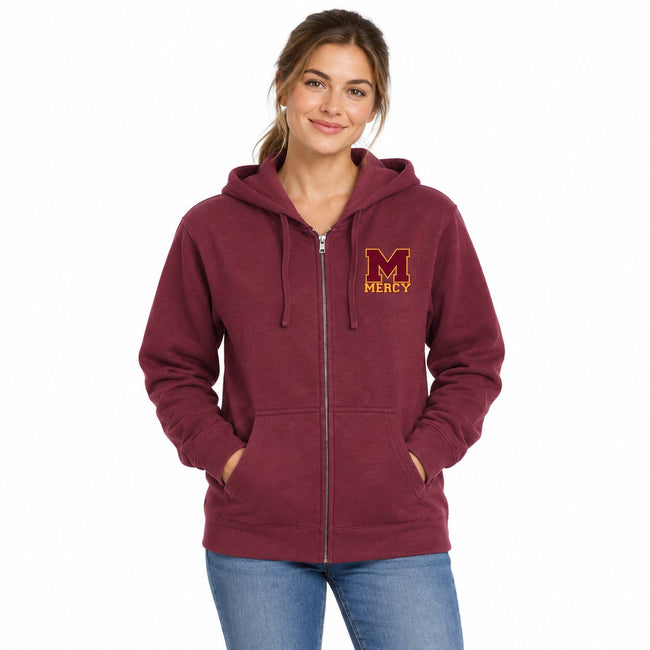 Mercy HS - Mercy M Embroidered Unisex District Zip Hoodie