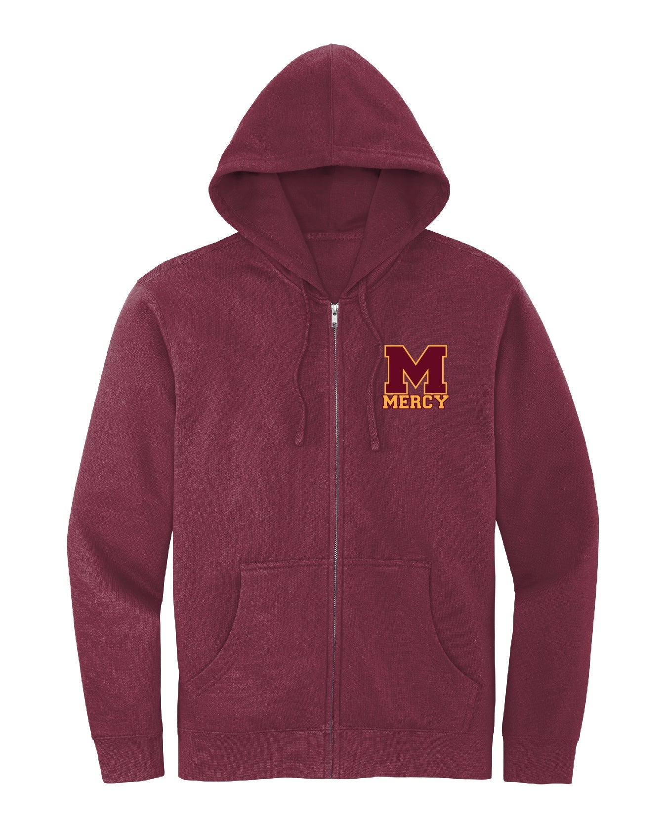 Mercy High School Cotton/Polyester Fleece Full-Zip Hooded Sweatshirt Embroidery - Mato & Hash