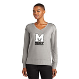 Mercy High School Crest OGIO Ladies Luuma Flex Long Sleeve V-Neck Printed - Mato & Hash