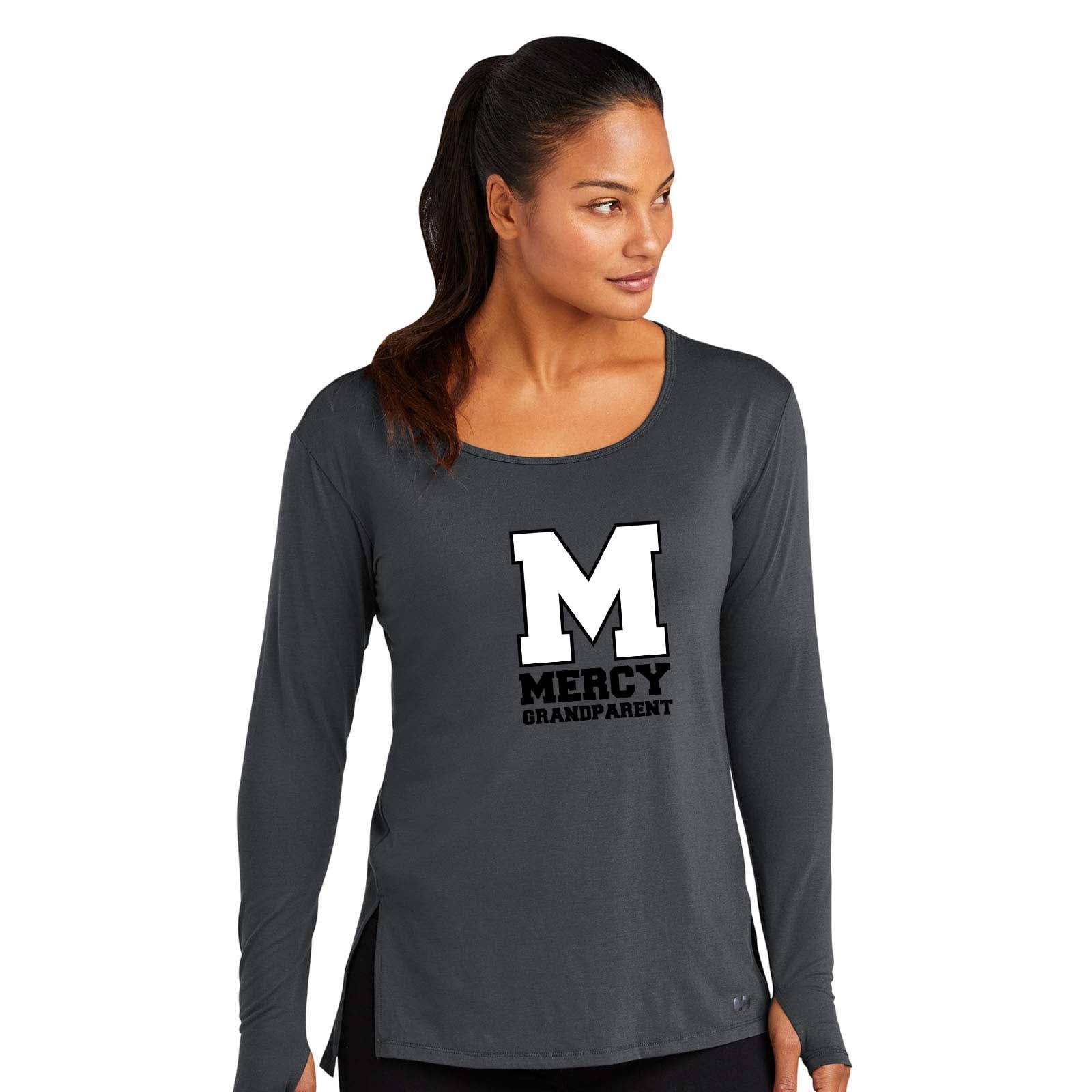 Mercy High School Crest OGIO Ladies Luuma Long Sleeve Tunic Printed - Mato & Hash